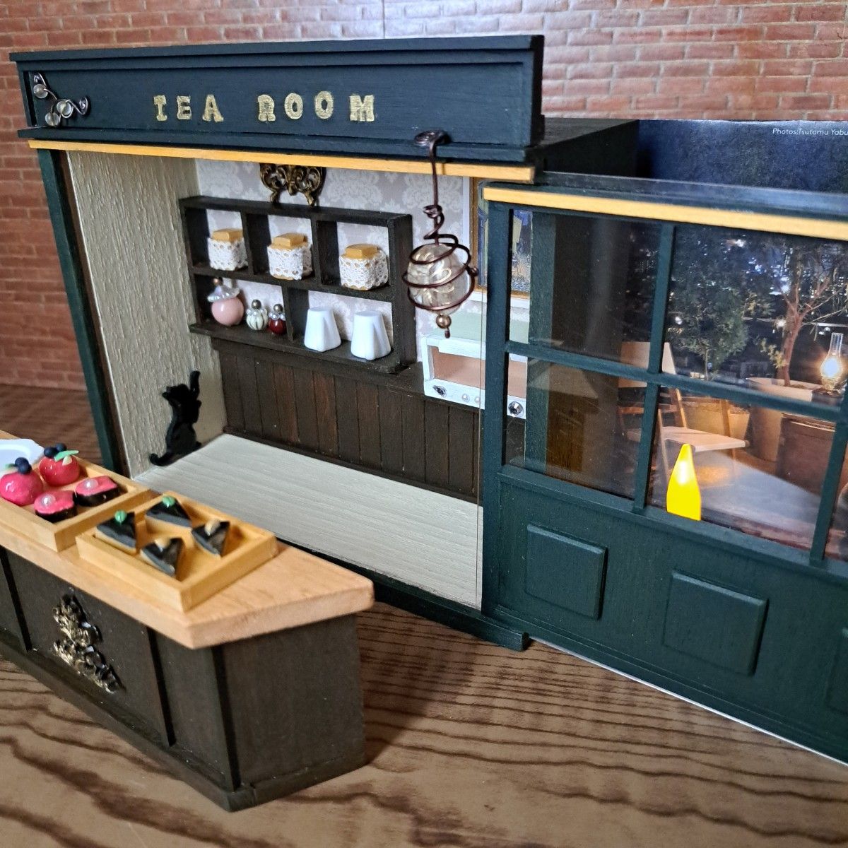 180 ミニチュアカフェ ドールハウス 背景ボード シルバニアファミリー