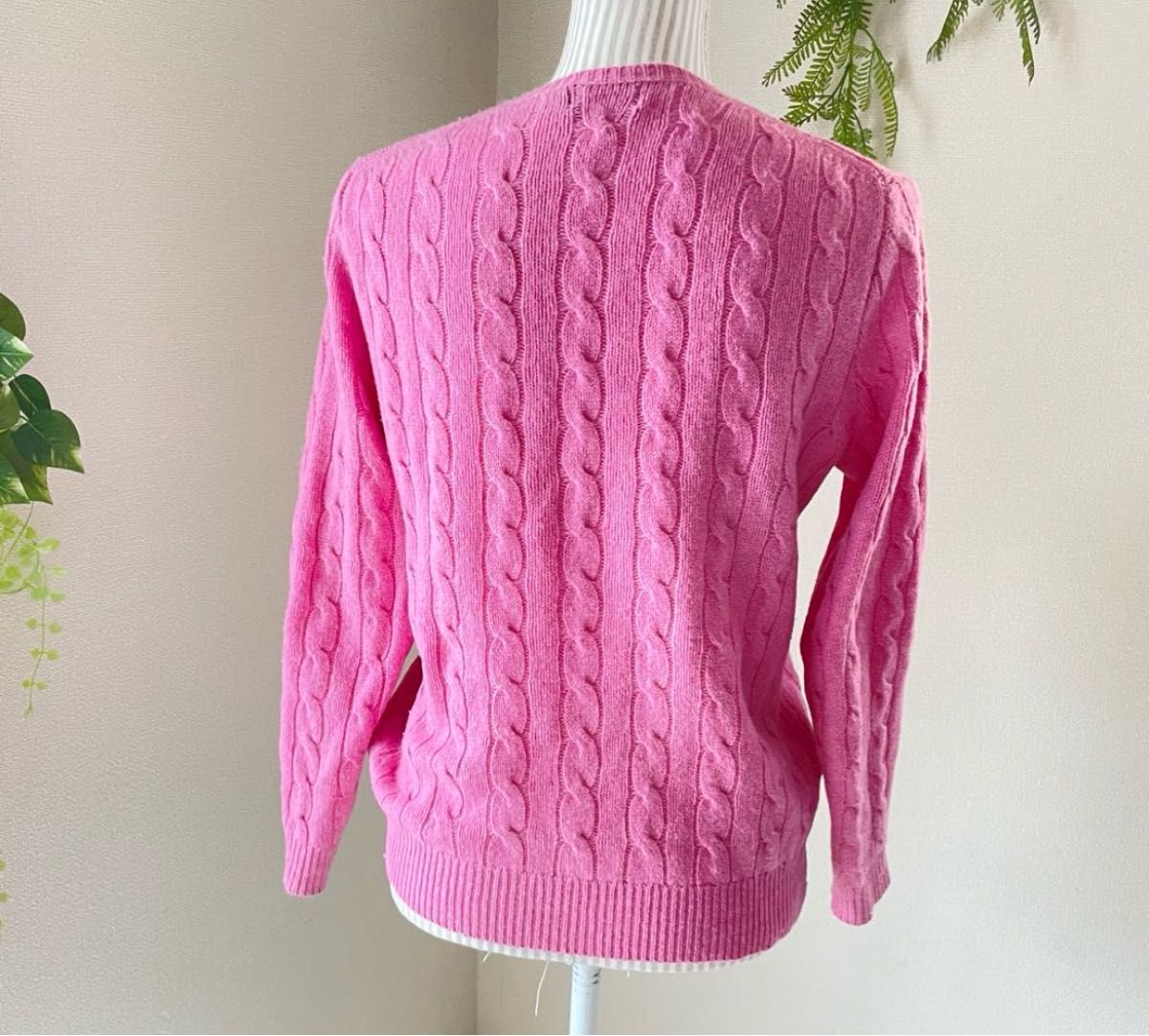 ポロラルフローレン 【L】 超美品 大人気 カシミア混ケーブルニット