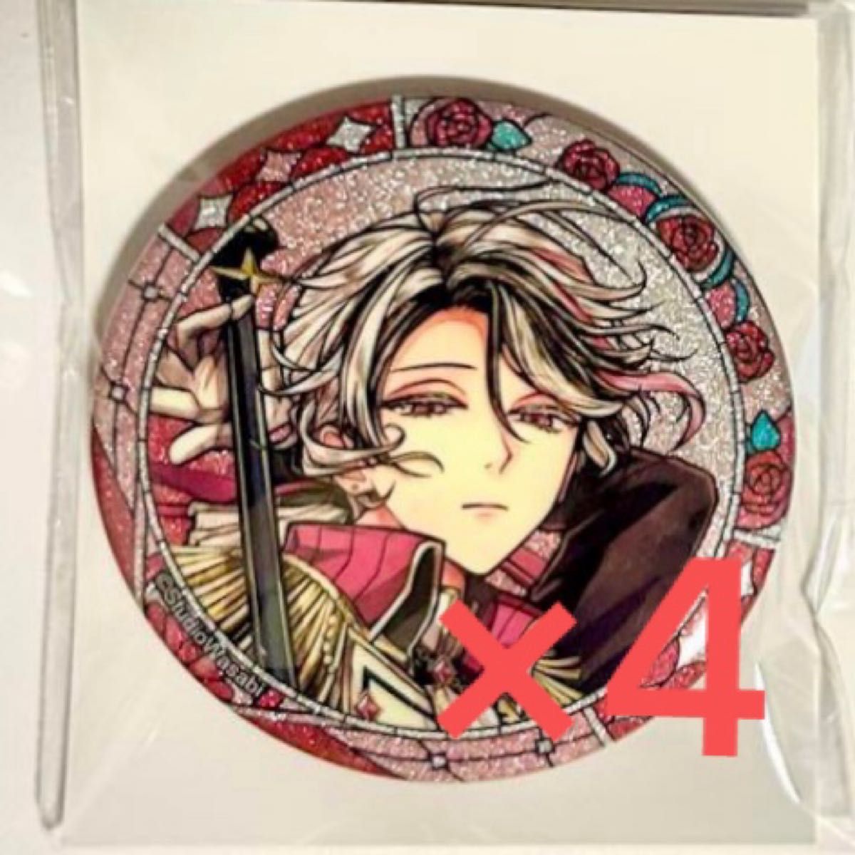 あくねこ 悪魔執事と黒い猫 ベリアン 3周年 グリッター缶バッジ