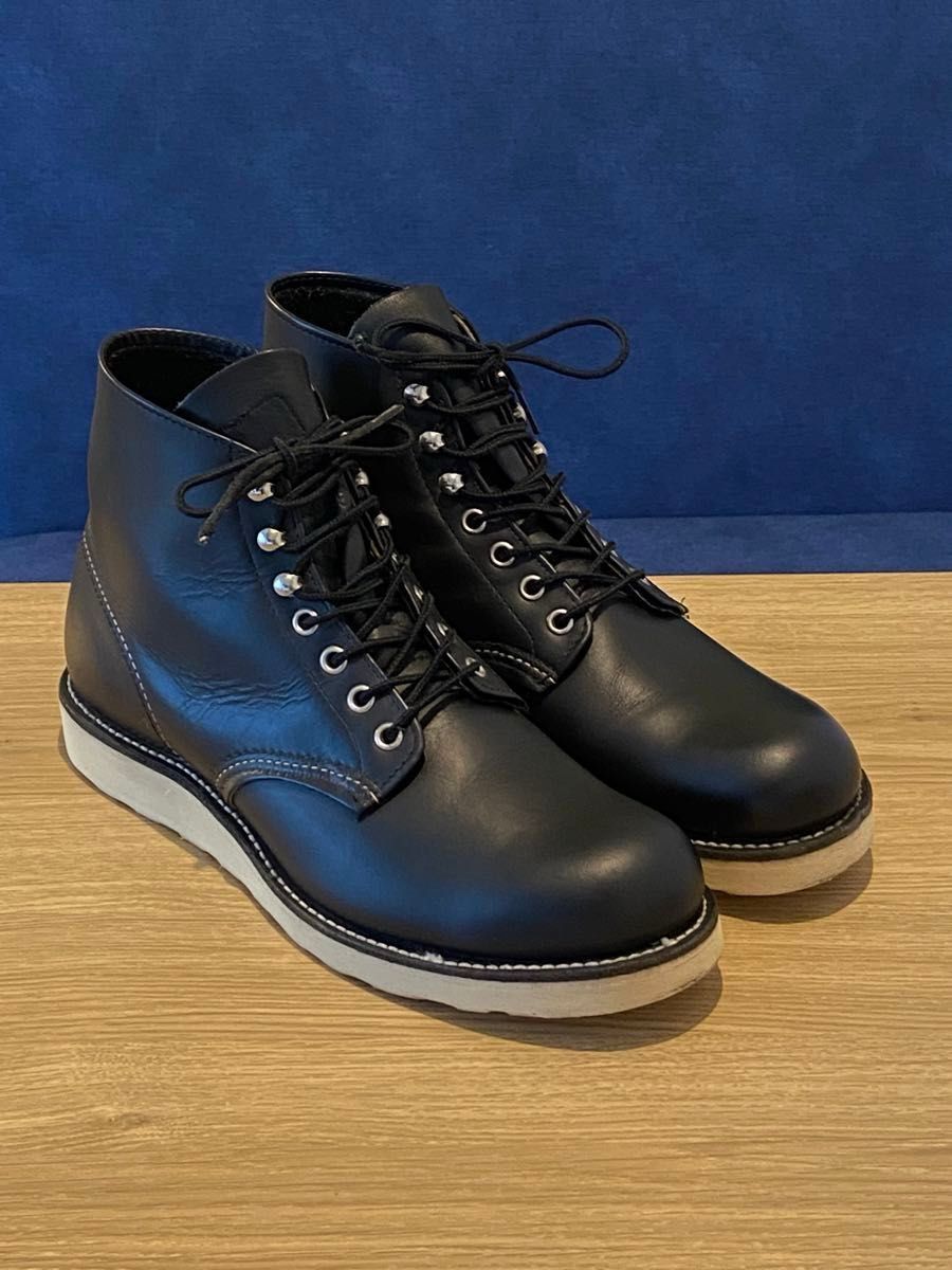 希少 数回使用 刺繍羽タグ 8165 レッドウィング プレーントゥ ブラック