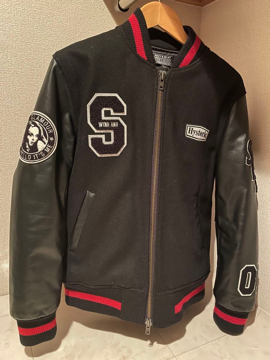 ヒステリックグラマー WIND AND SEA スタジャン Mサイズ ブラック