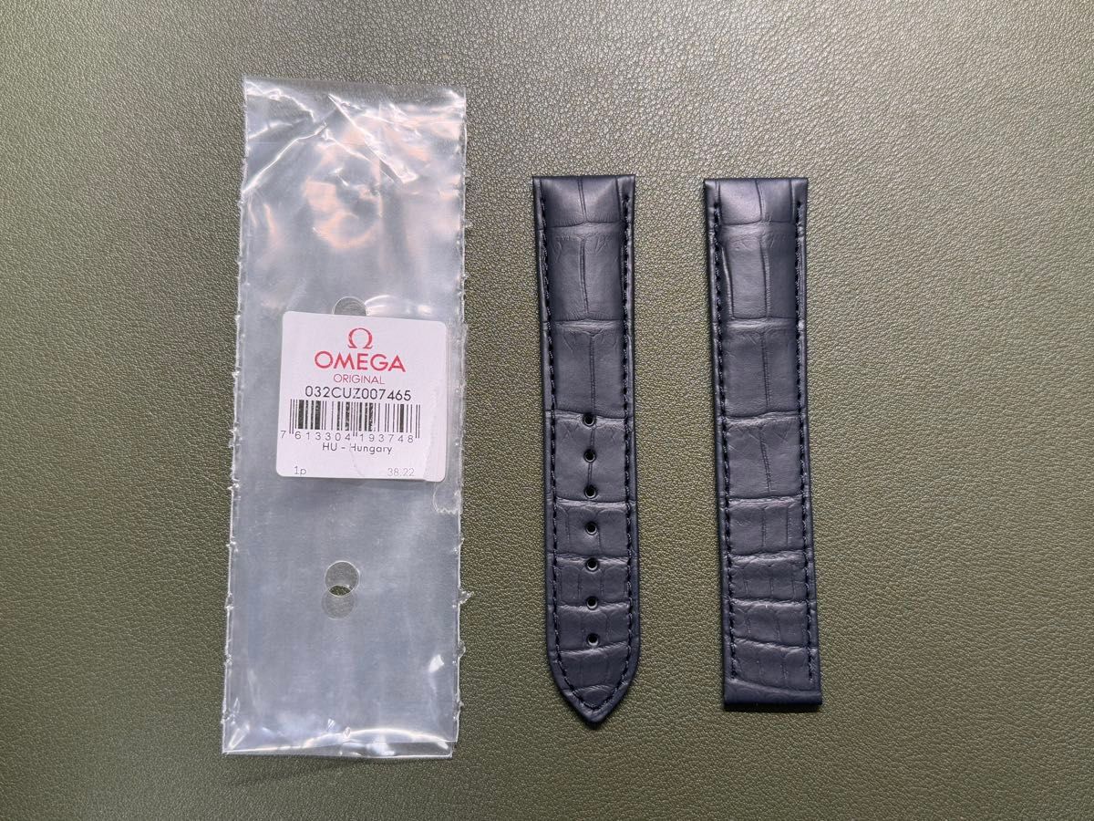 オメガ ツーピース ストラップ ダークブルー アリゲーターレザー