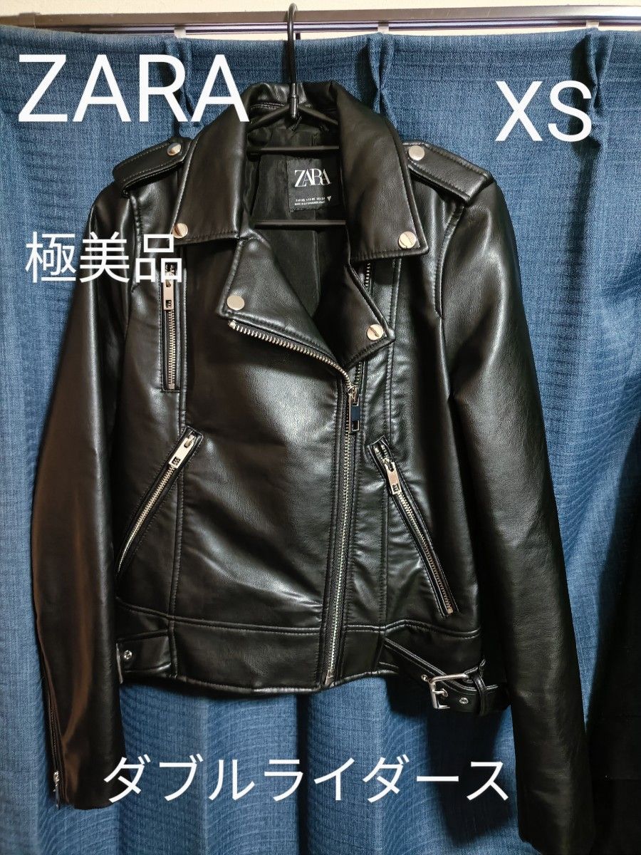 極美品 ZARA ザラ ダブルライダース ジャケット フェイクレザー
