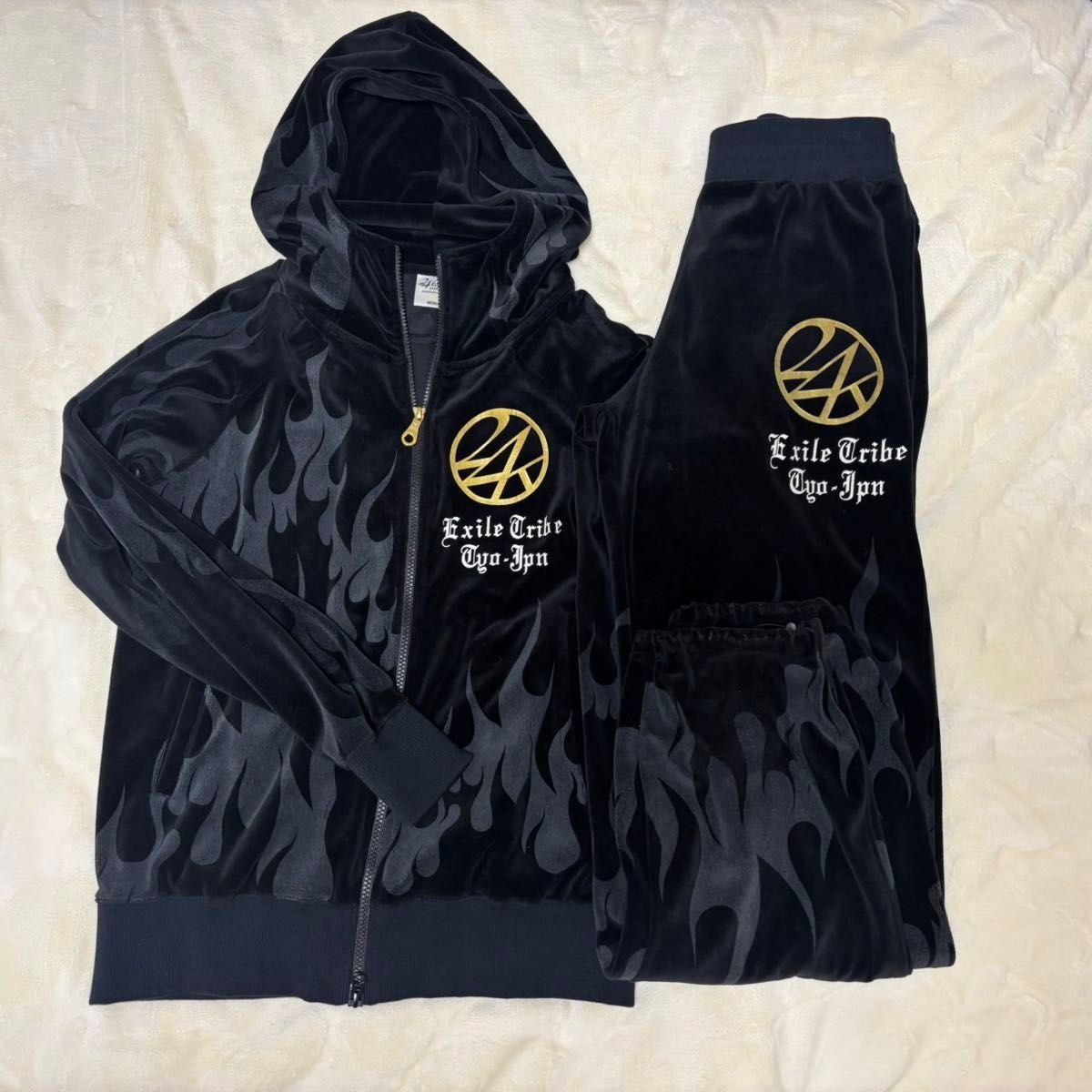 希少】24karats EXILE ファイヤーパターン ジャージ セットアップ