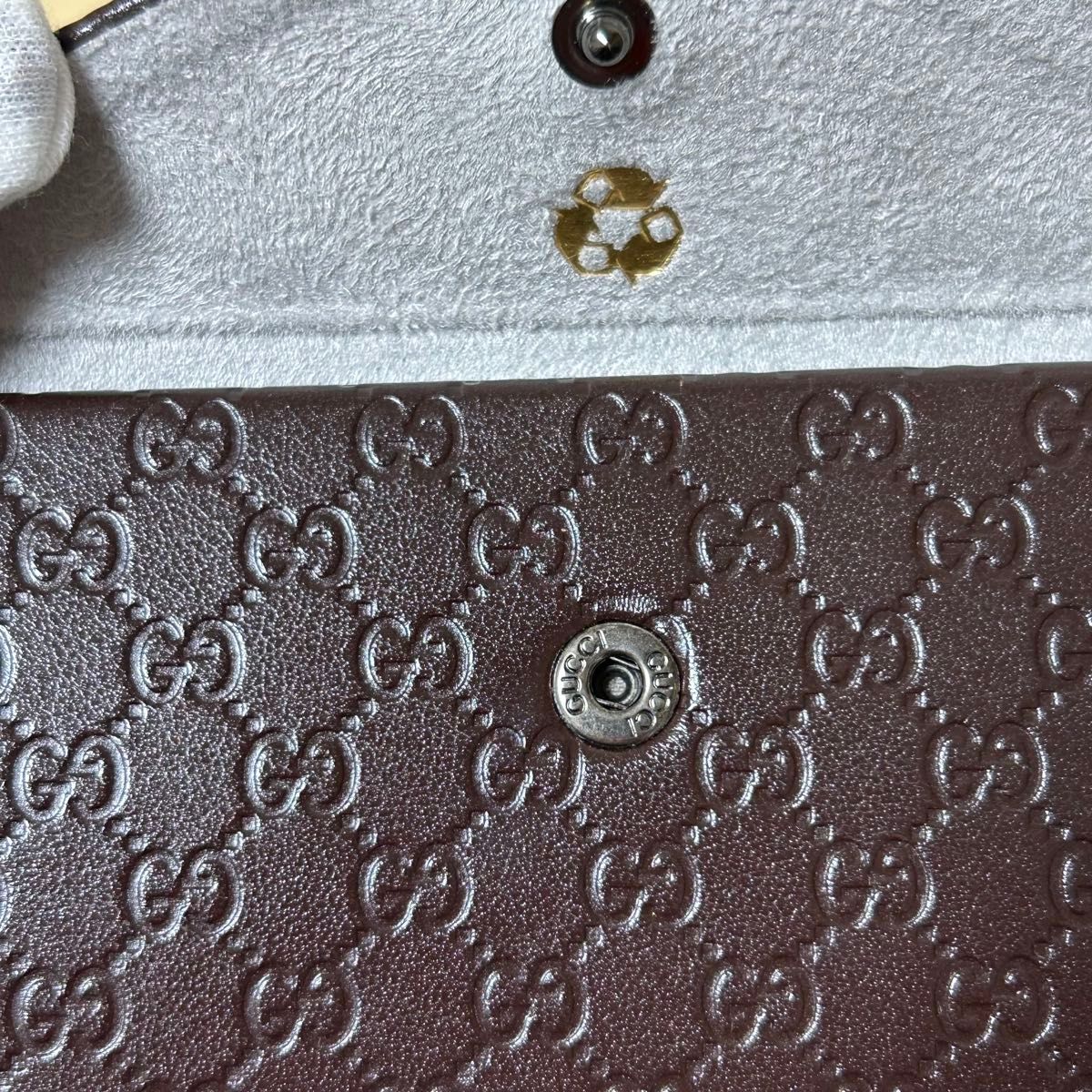 GUCCI グッチ メガネケース シマ サングラスケース レザー 革 濃茶