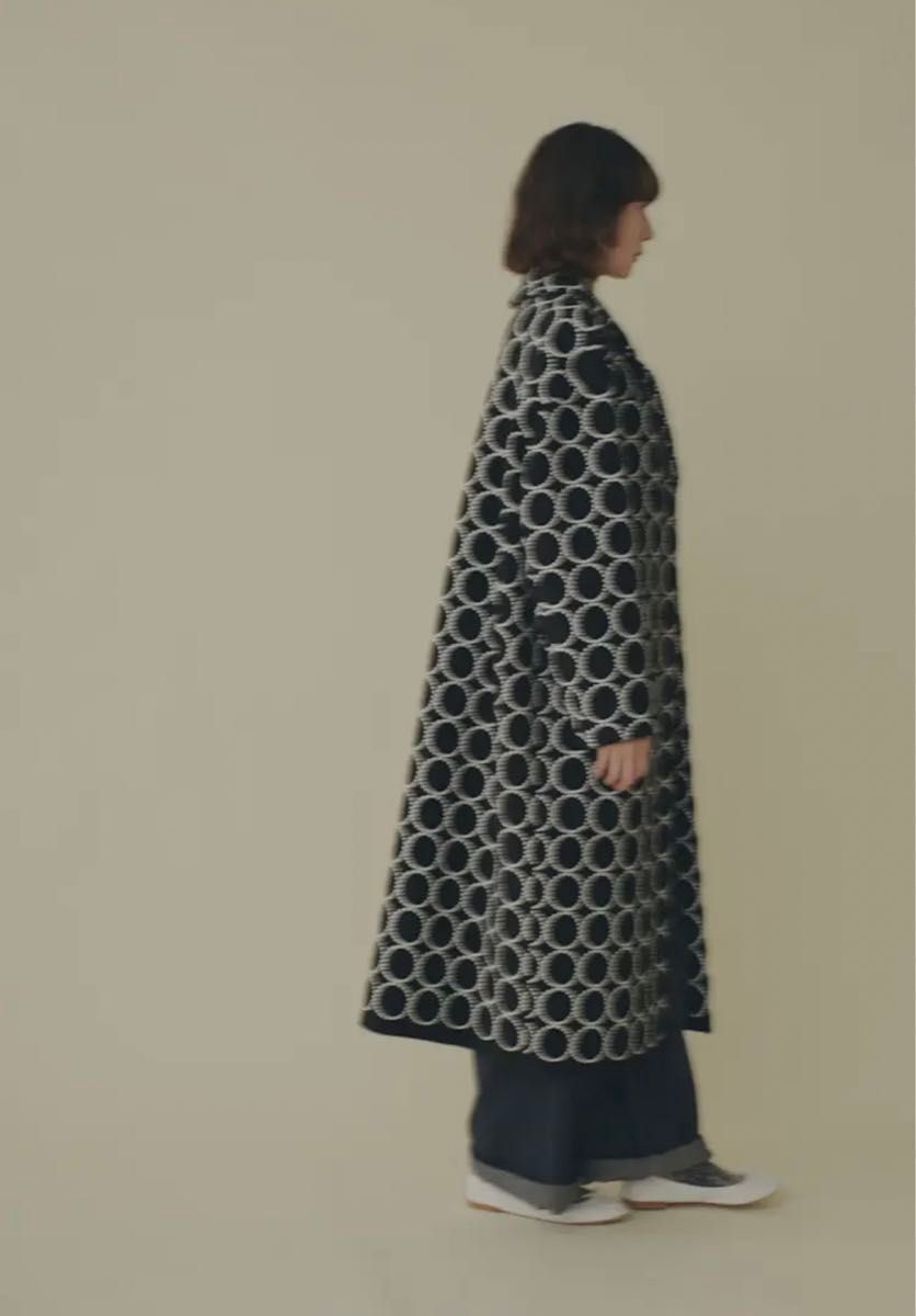 本日最終SALE 新品 ミナペルホネン 24AWタンバリン コート ブラック38