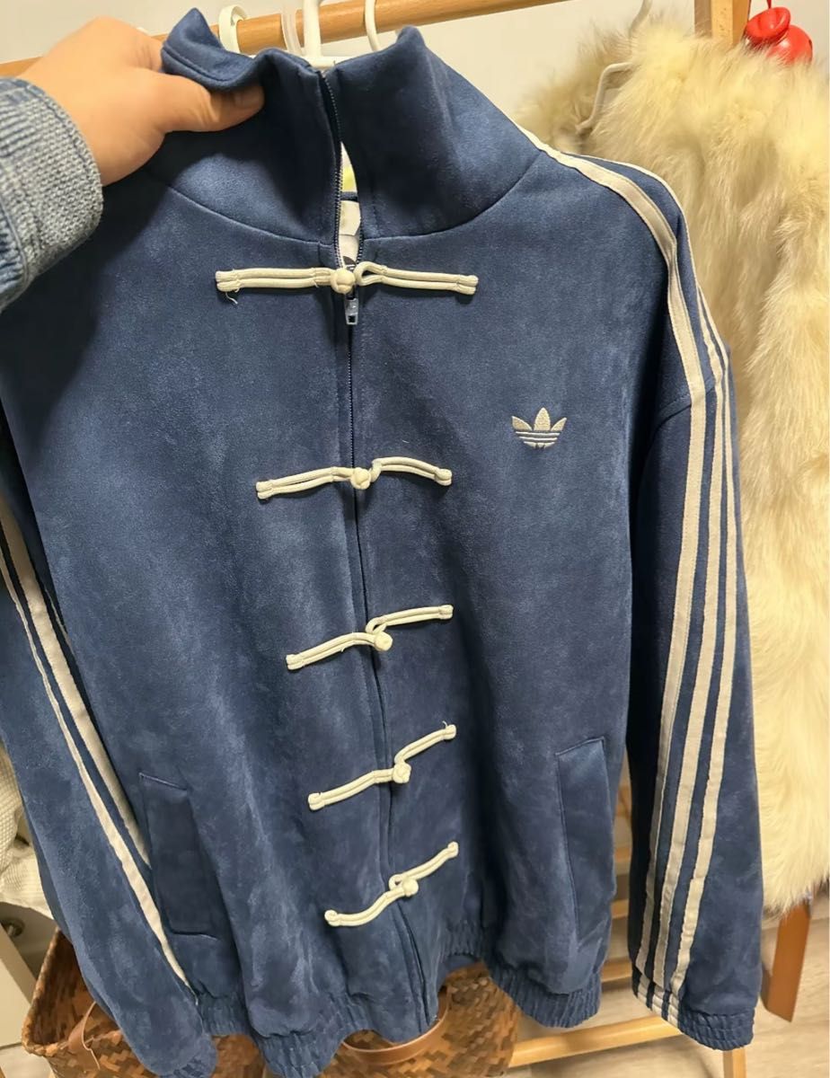 Adidas Mサイズ 中国限定 巳年チャイナトラックジャケット ネイビー