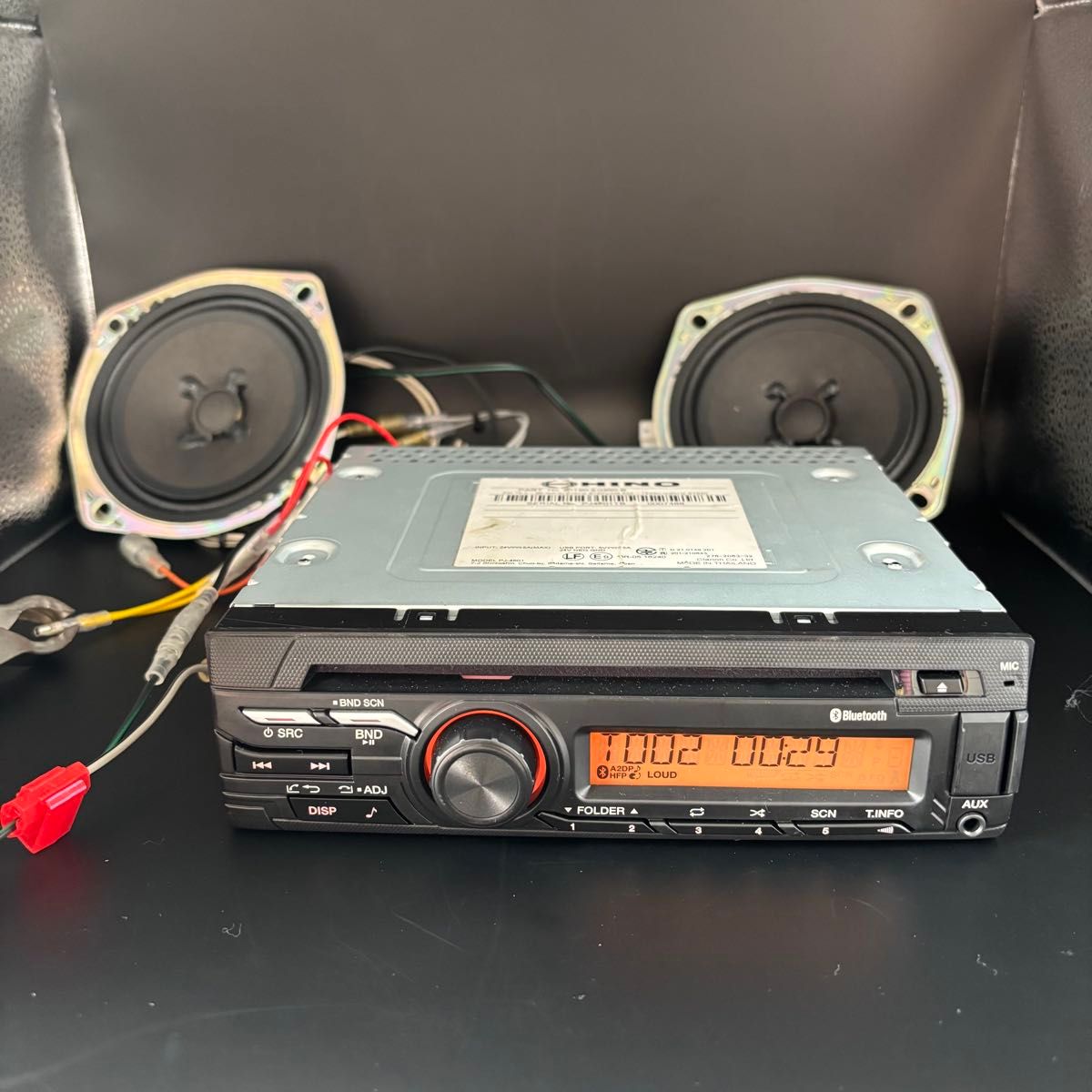 日野純正 24V 1DIN オーディオ クラリオン製 CD USB AUX Bluetooth 18