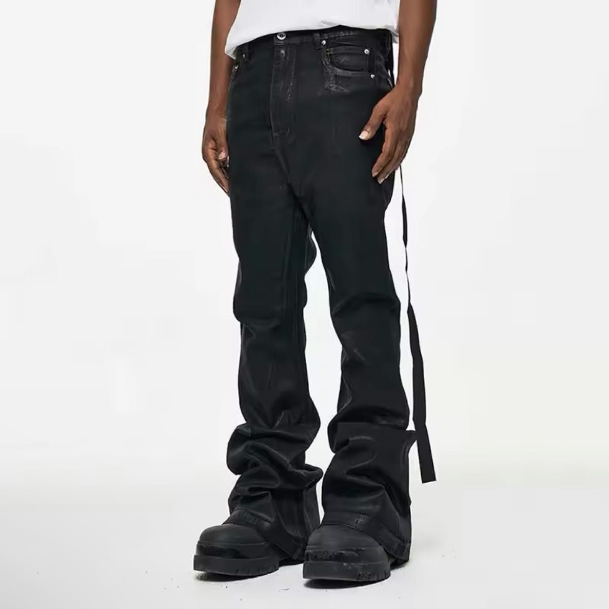 rick owens bolan banana風 ワックスデニム リックオウエンス ブラック