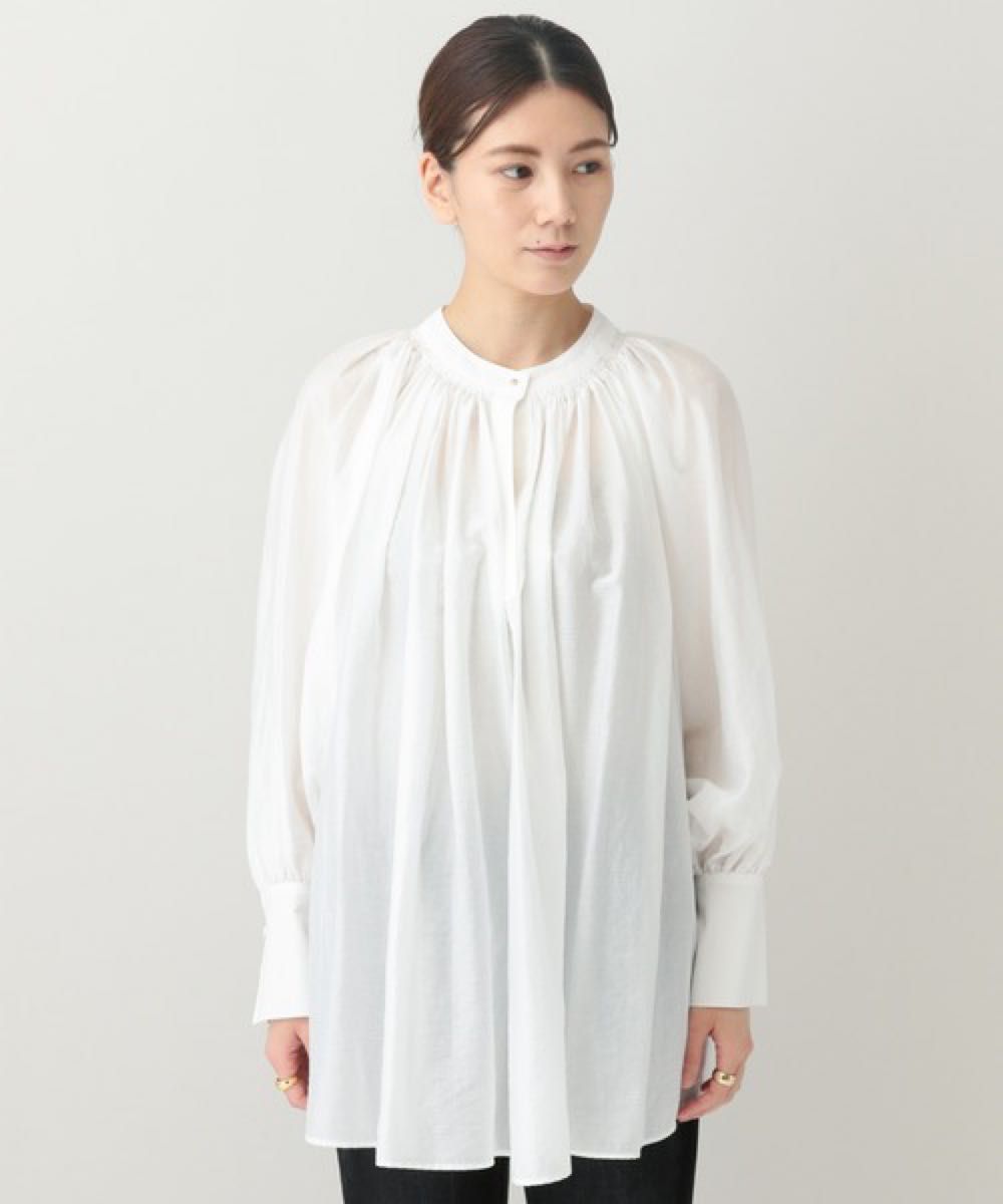Curensology カレンソロジー ギャザーボリュームブラウス ホワイト