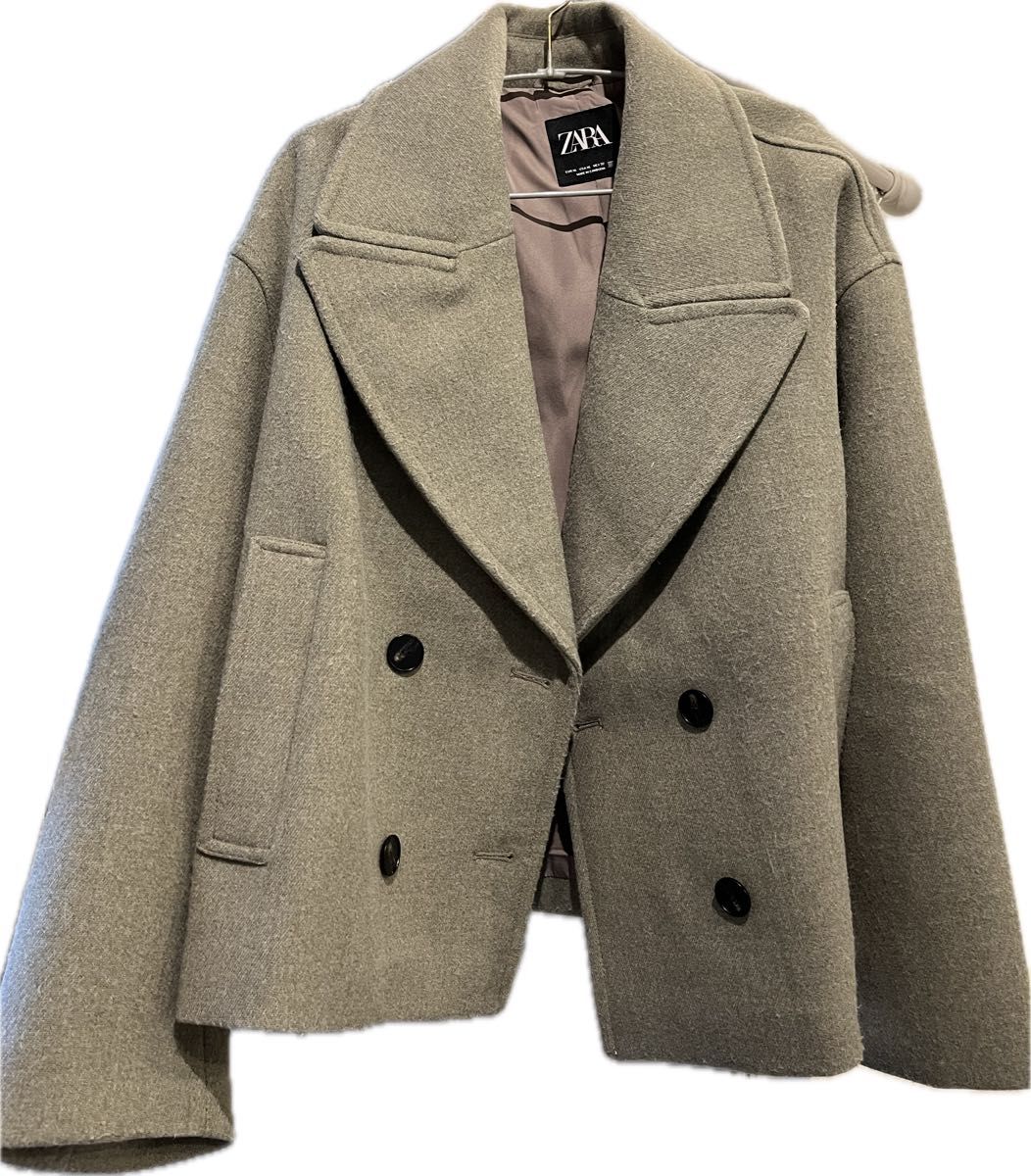 今期 ZARA ショート丈ダブルブレストコート ミンク｜Yahoo!フリマ（旧