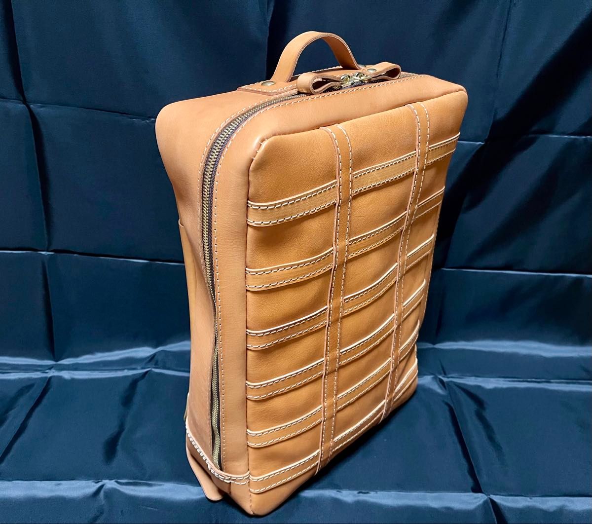 HERZ ヘルツ 格子スクエアリュック R-13 Lサイズ 希少 本革 レザー