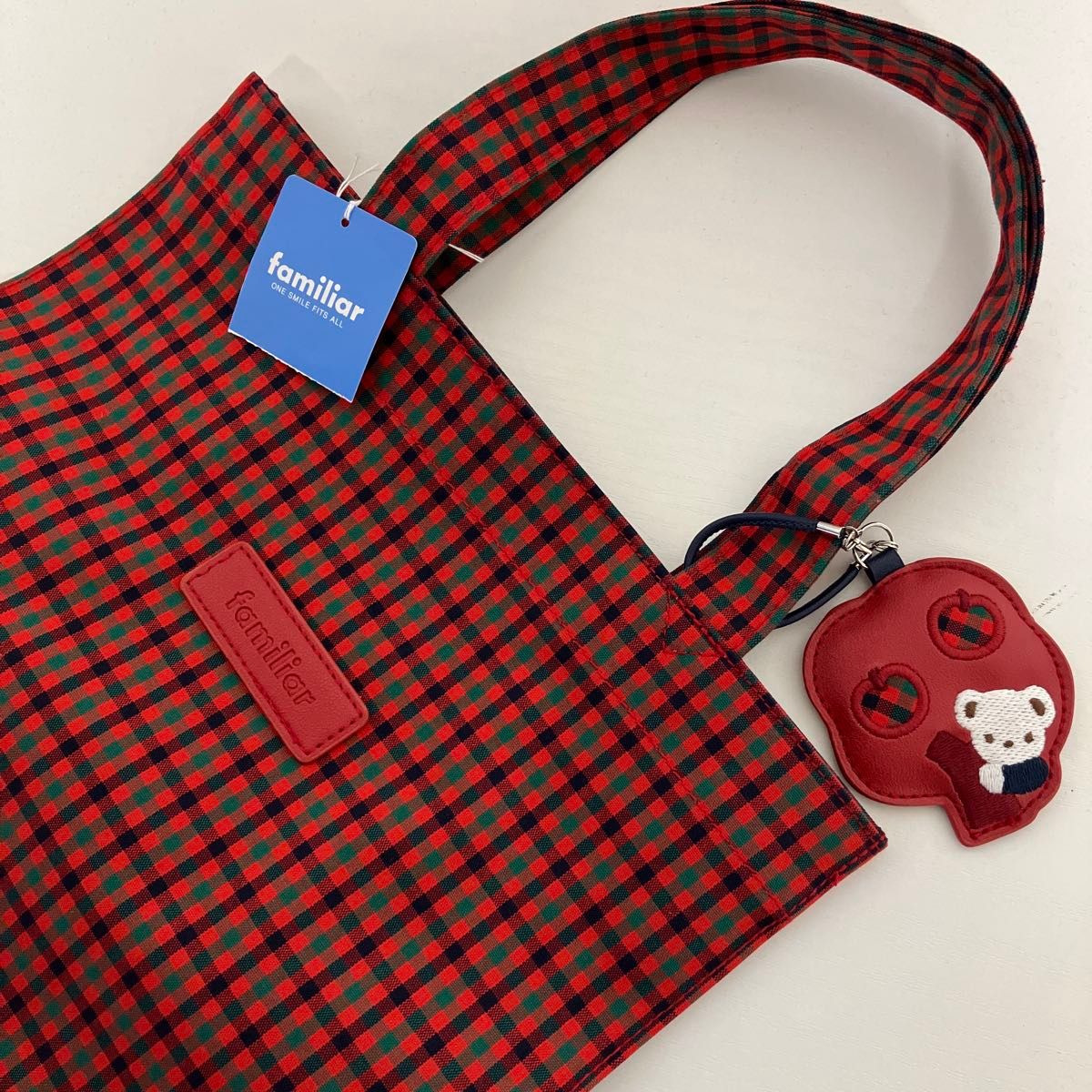 オンライン完売 新品ファミリアバッグ赤チェック 2025年メーカ爆値上げ