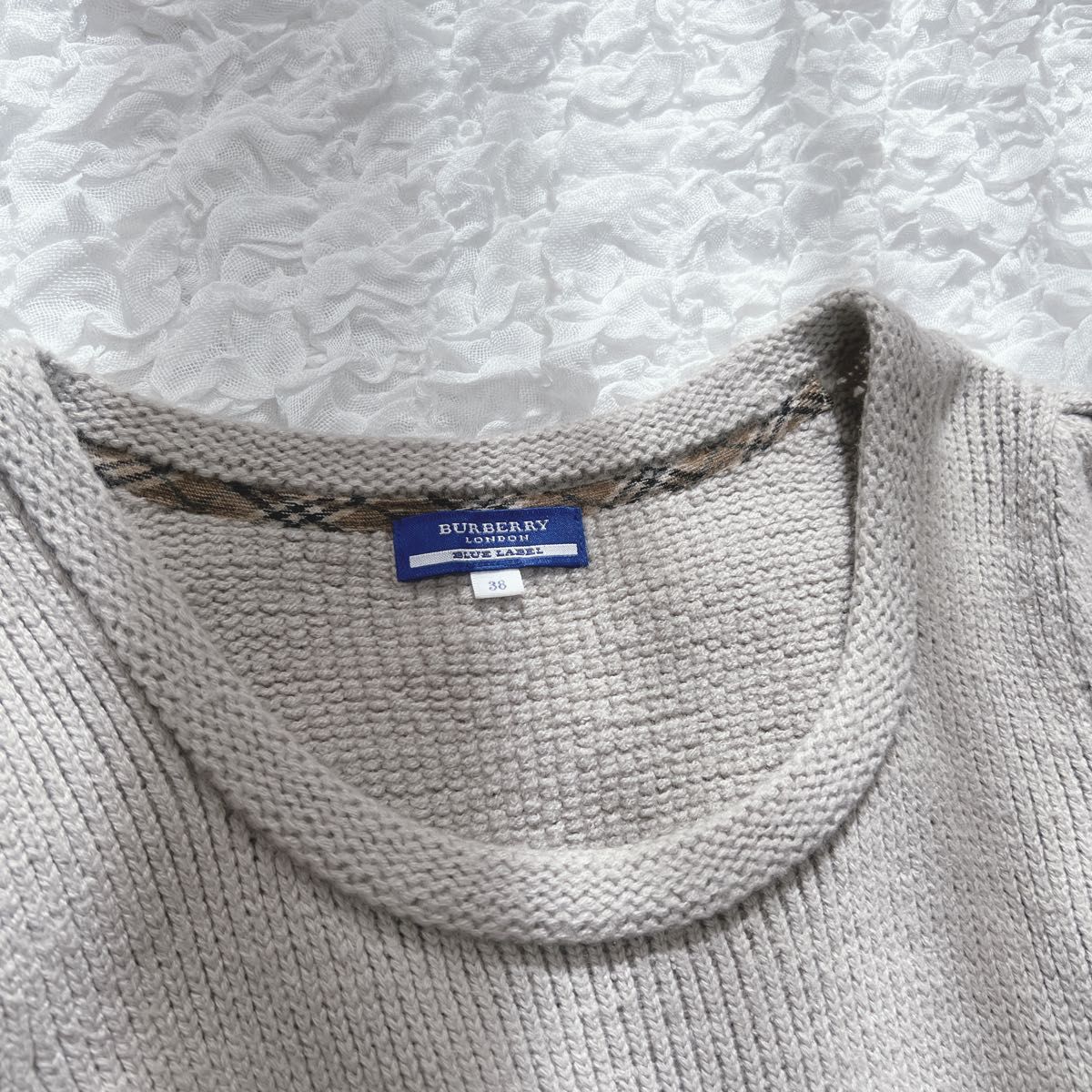 バーバリーブルーレーベル 半袖ニットワンピース ウール混 ノバ