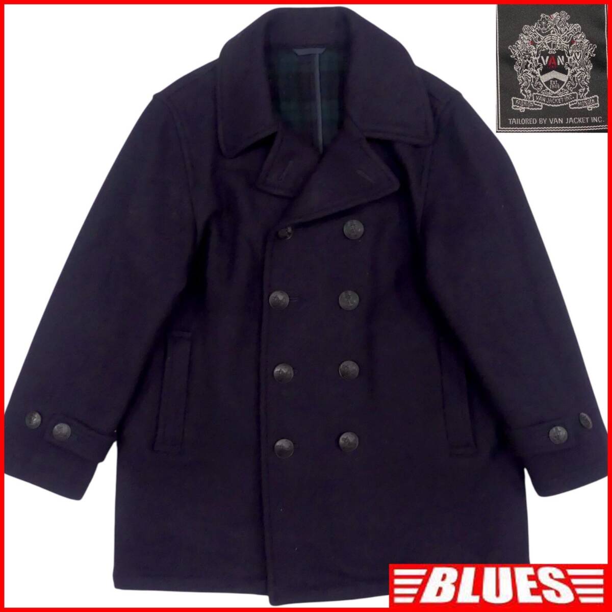 即決 VAN メンズ L ピーコート Pコート ヴァンヂャケット 紺 ネイビー