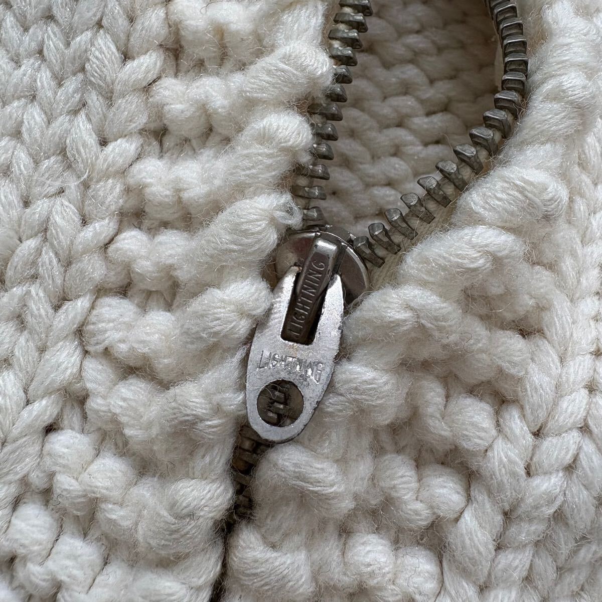 60s Vintage】LIGHTNING ZIP カウチンニットセーター ライトニング