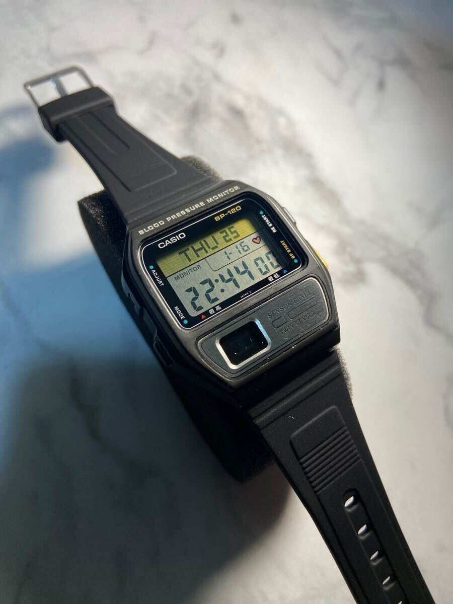 美品 90's rare CASIO BP-120 BLOOD PRESSURE MONITOR 新品電池 血圧