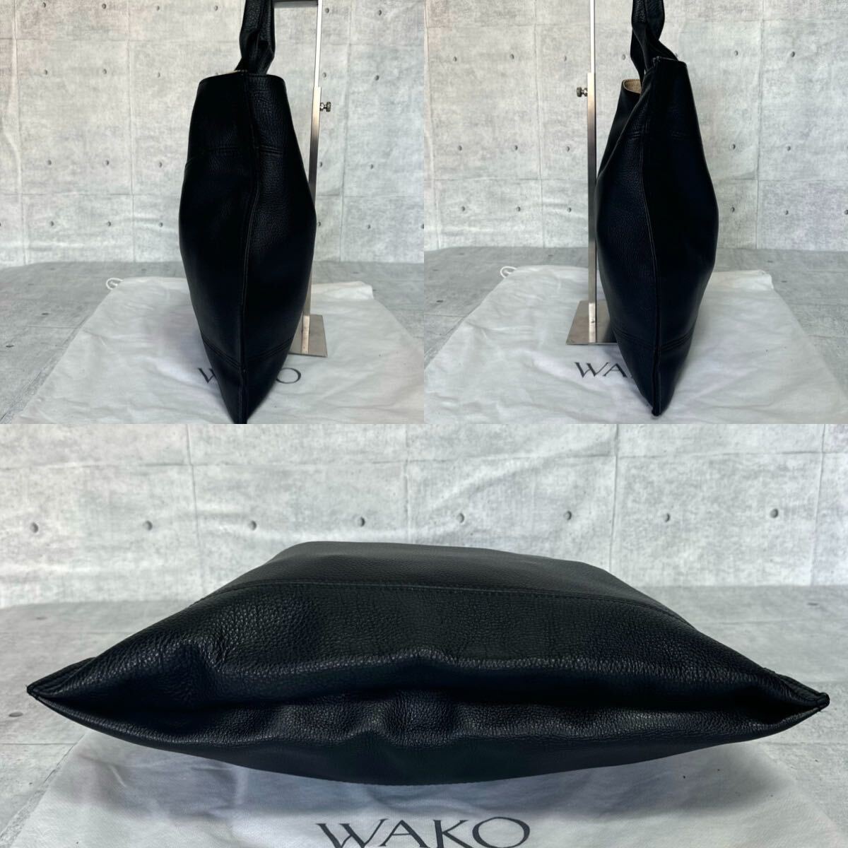 未使用級 WAKO ワコウ 銀座 和光 ブラック 黒 フォーマル シボ革