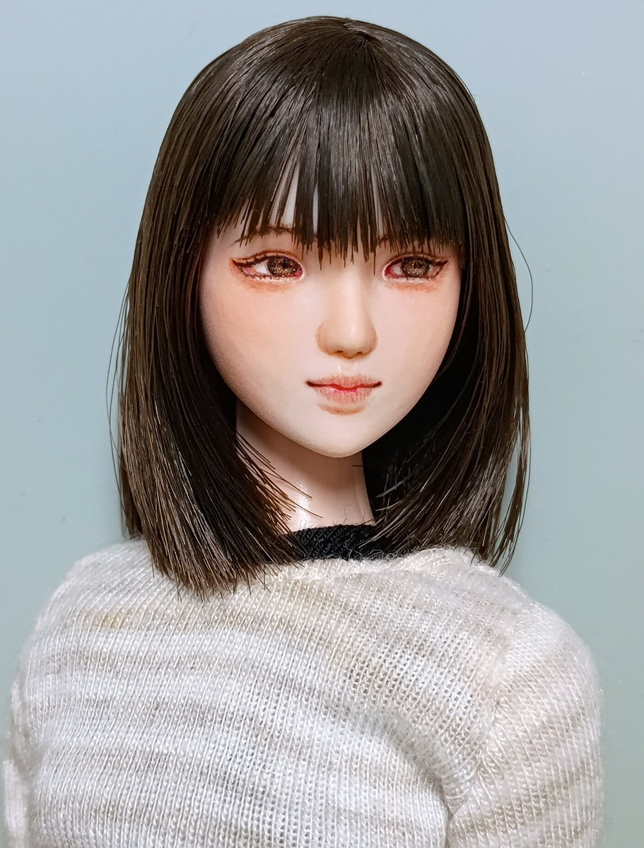 Yahoo!オークション - 1/6 カスタムドールヘッド やや難ありj01(オビツ