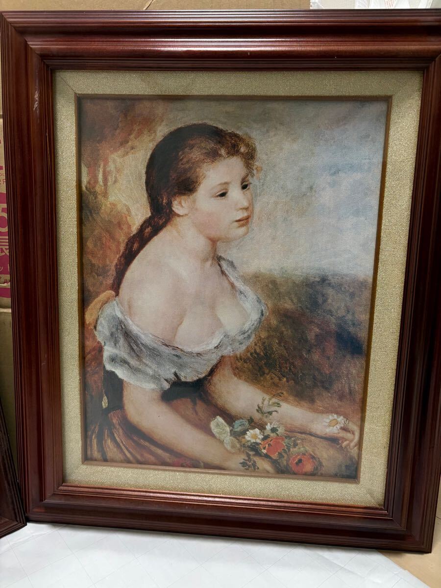 Yahoo!オークション - ルノワール 【花を持つ少女】 人物画 絵画 額装