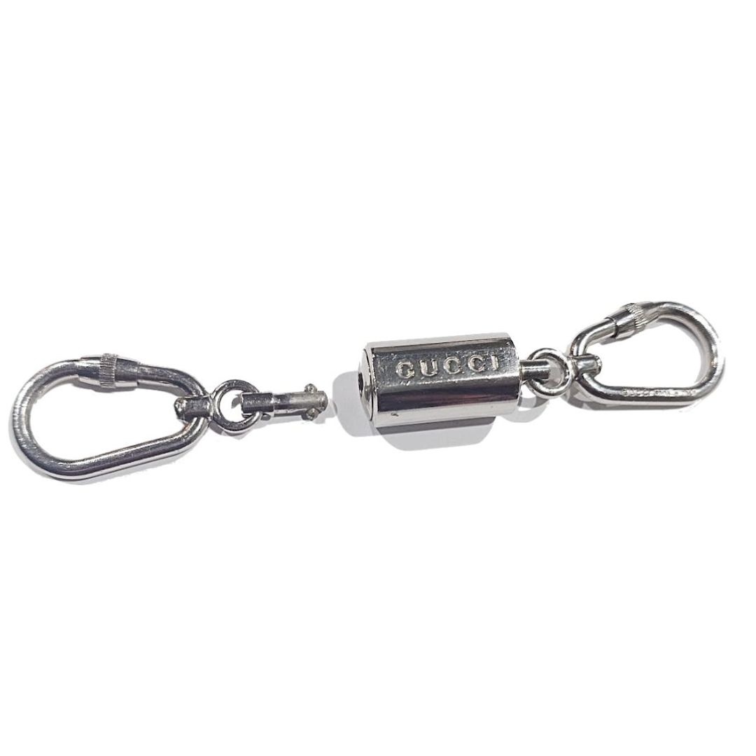 鑑定済】GUCCI グッチ ダブルフック カラビナ ギミック キーホルダー