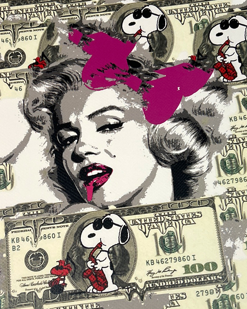 DEATH NYC作品 モンローとスヌピーアートポスター ポップアート