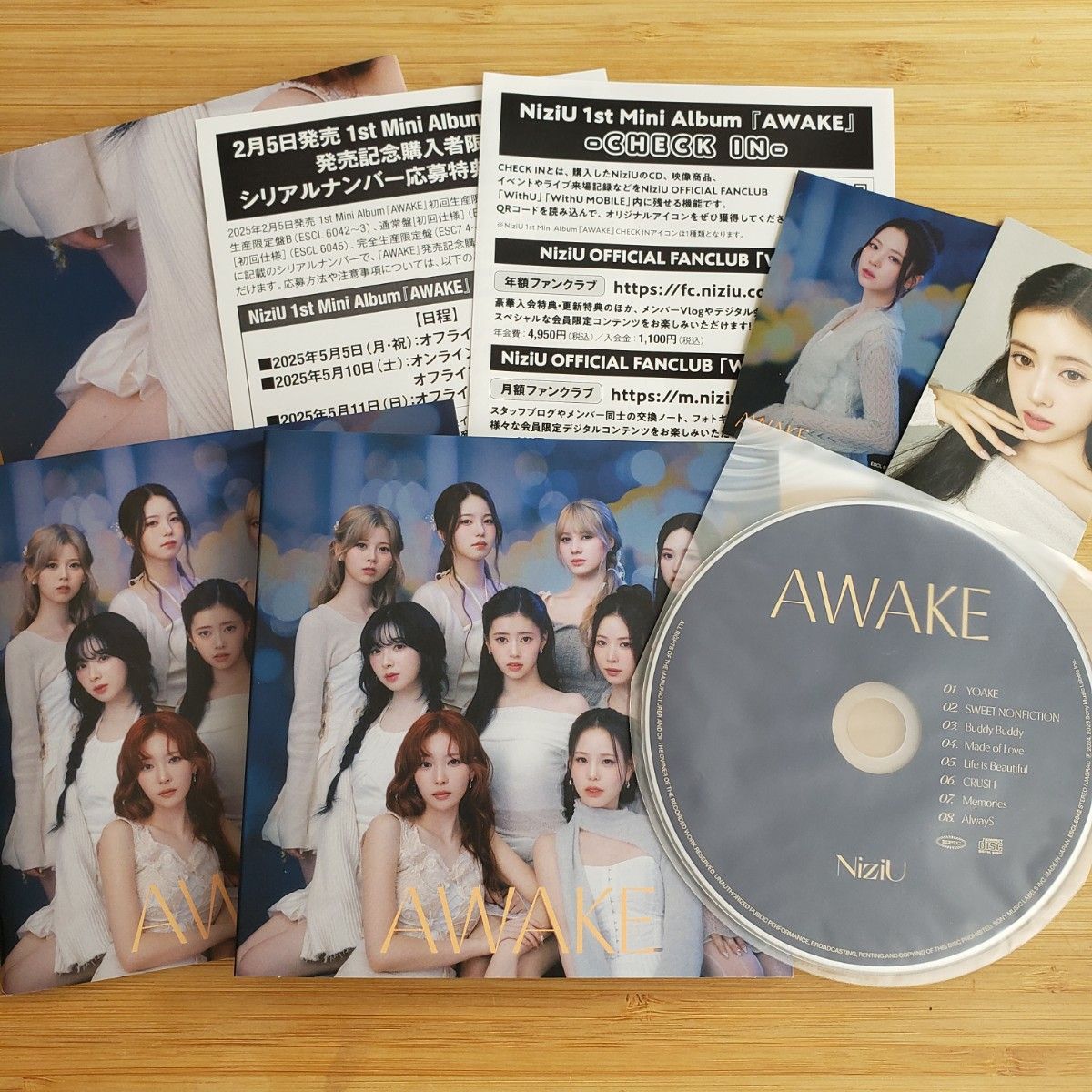 NiziU AWAKE 初回生産限定盤B フォトブック付 シリアルナンバーチラシ+