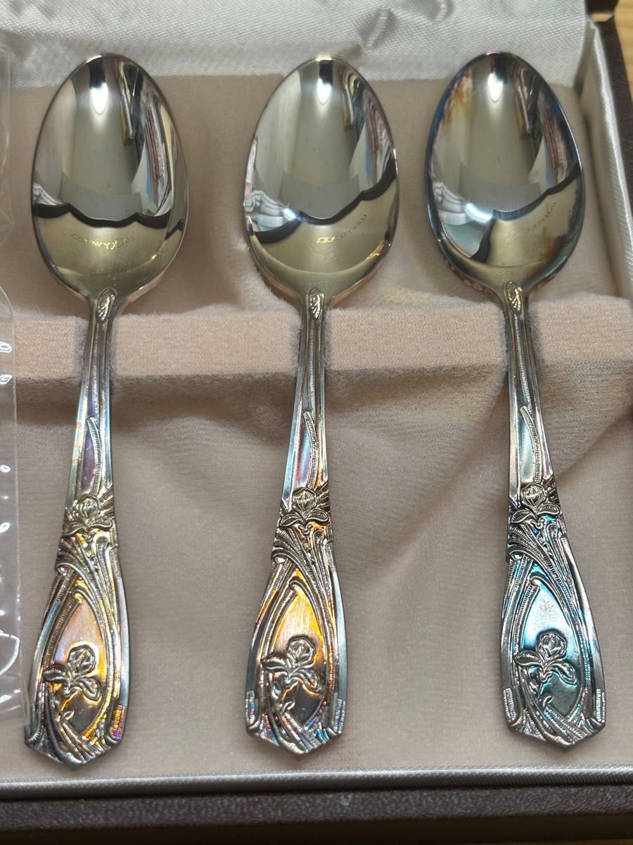 訳あり】LUCKY WOOD ラッキーウッド カトラリー スプーンセット 銀