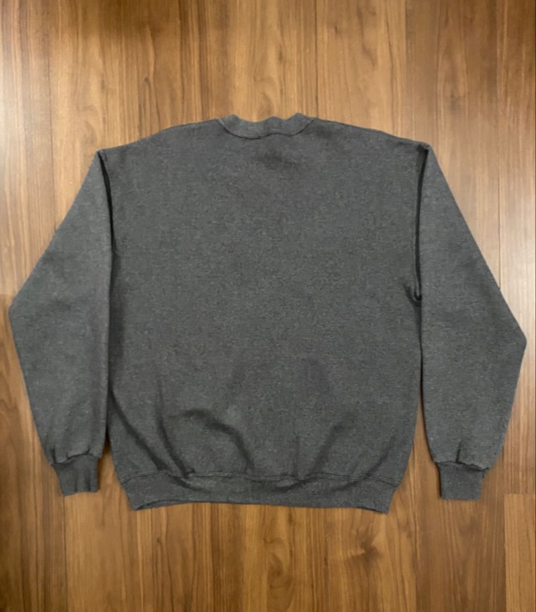 80s 90s Russell ラッセル 前V 無地 ブランク スウェット チャコール