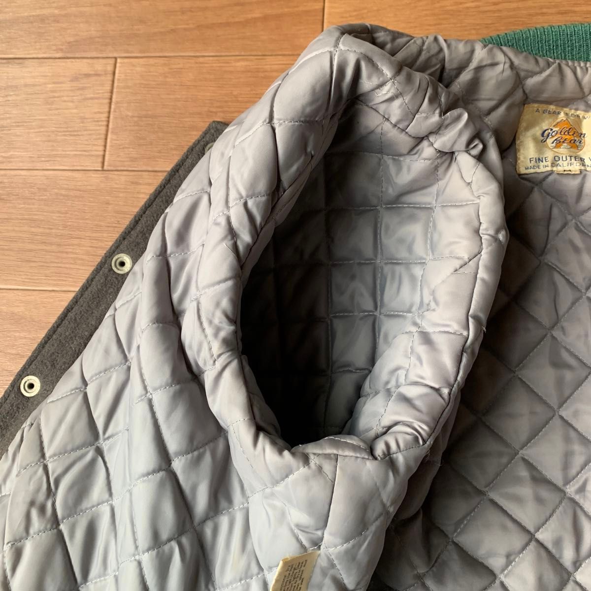 70s - 80s 白タグ Golden Bear ゴールデンベア スタジャン 袖革