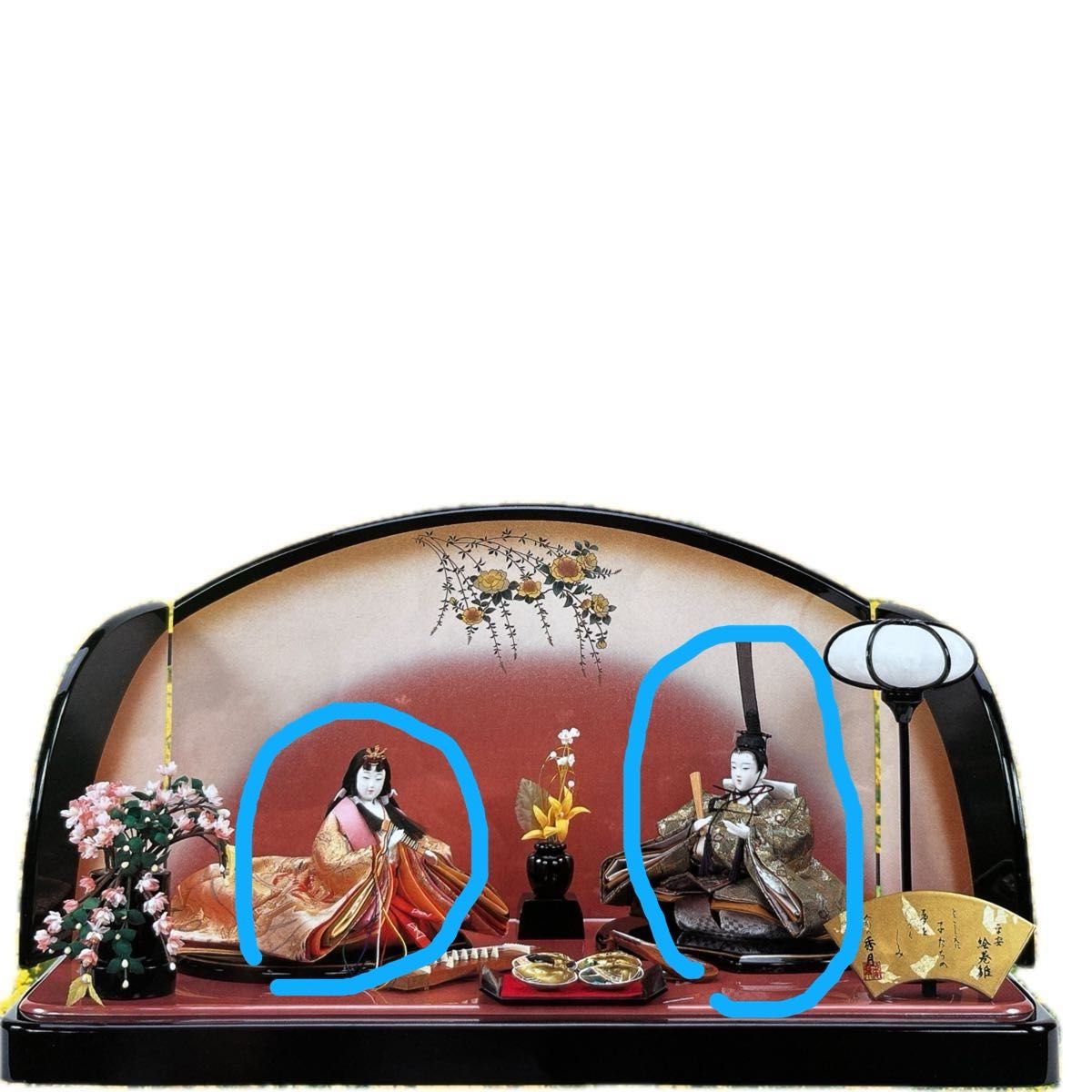 秀月「平安絵巻雛①」お代理様とお雛様 雛人形のみ 雛人形すてき