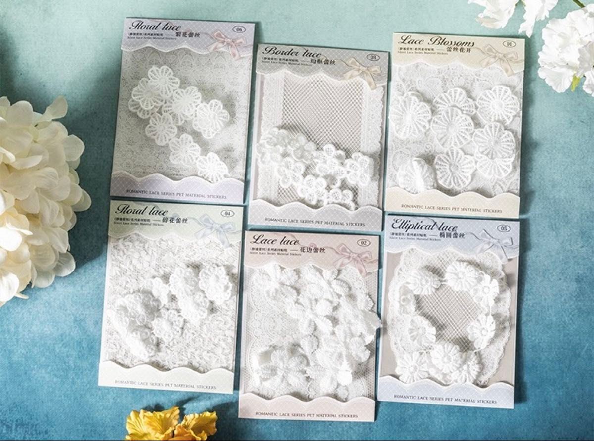 静謐レースシリーズ レース風コラージュ素材パック 6種90枚｜Yahoo