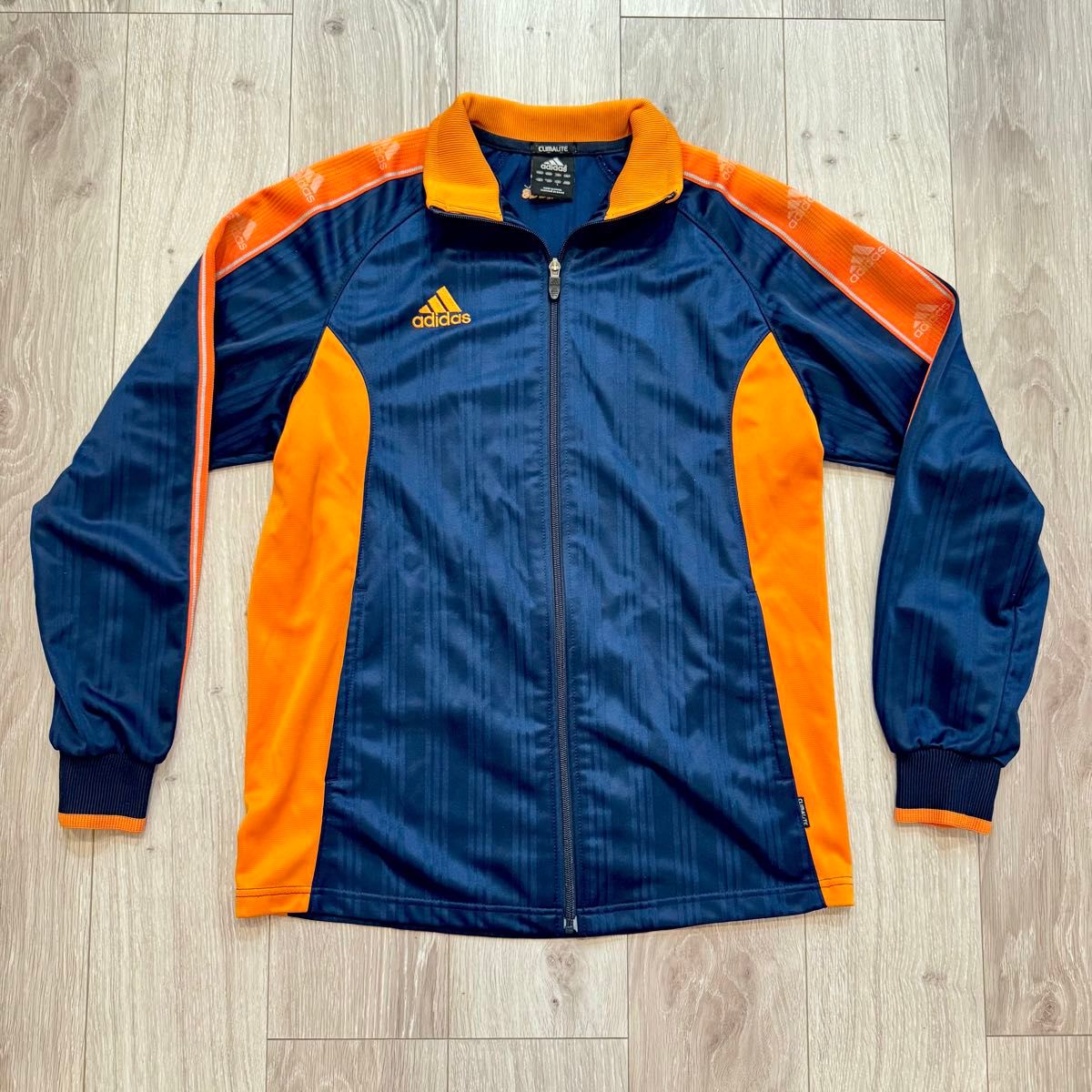 アディダス トラックジャケット ジャージ オレンジ ネイビー L古着