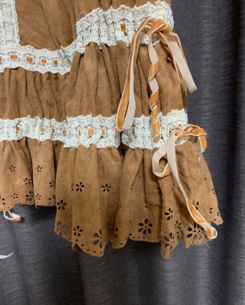 最終値下げ LIZLISA リズリサ 刺繍ベロアワンピース ブラウン｜Yahoo