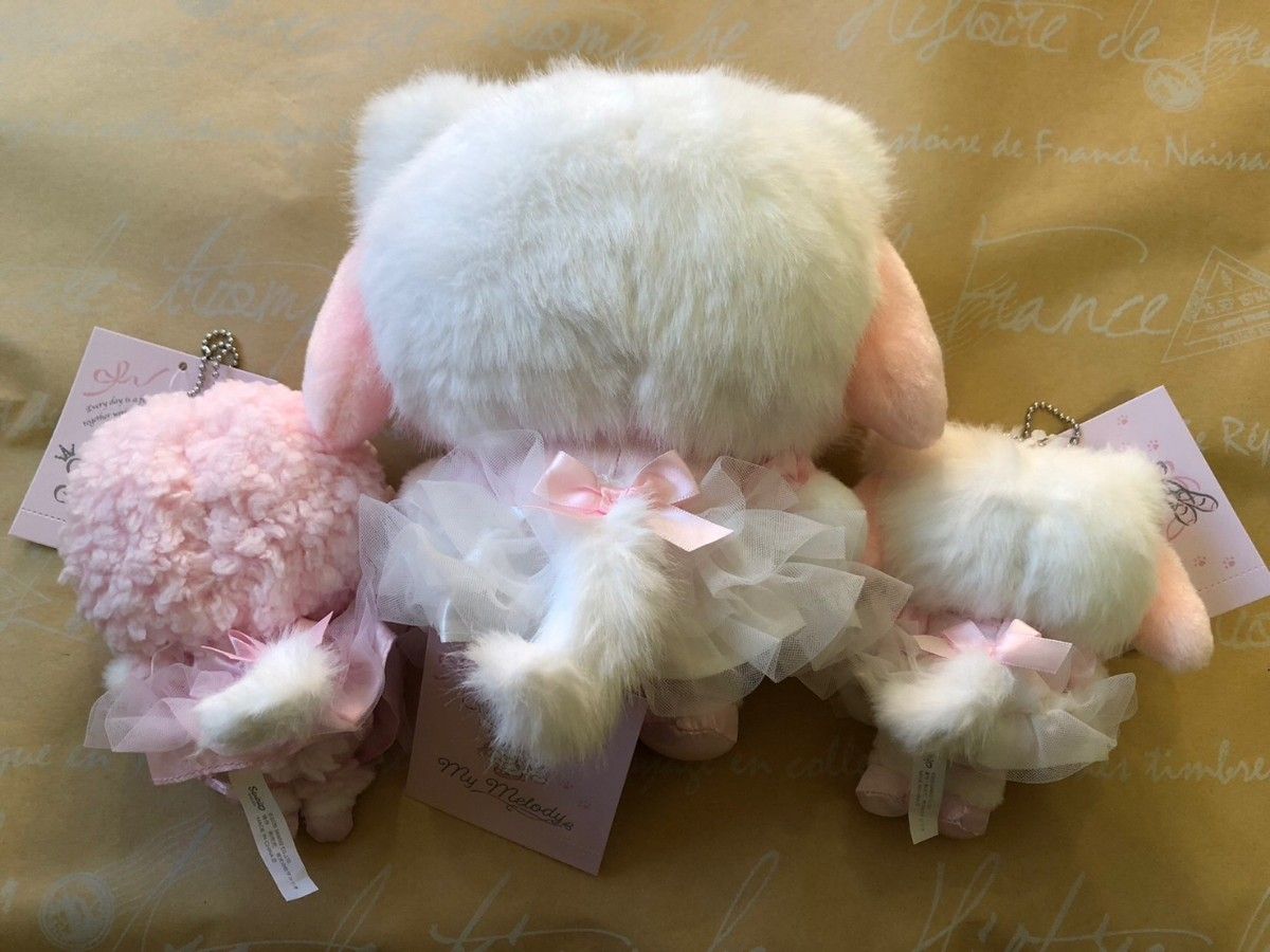 サンリオ 白猫バレリーナ マイメロディ ぬいぐるみ マスコットホルダー