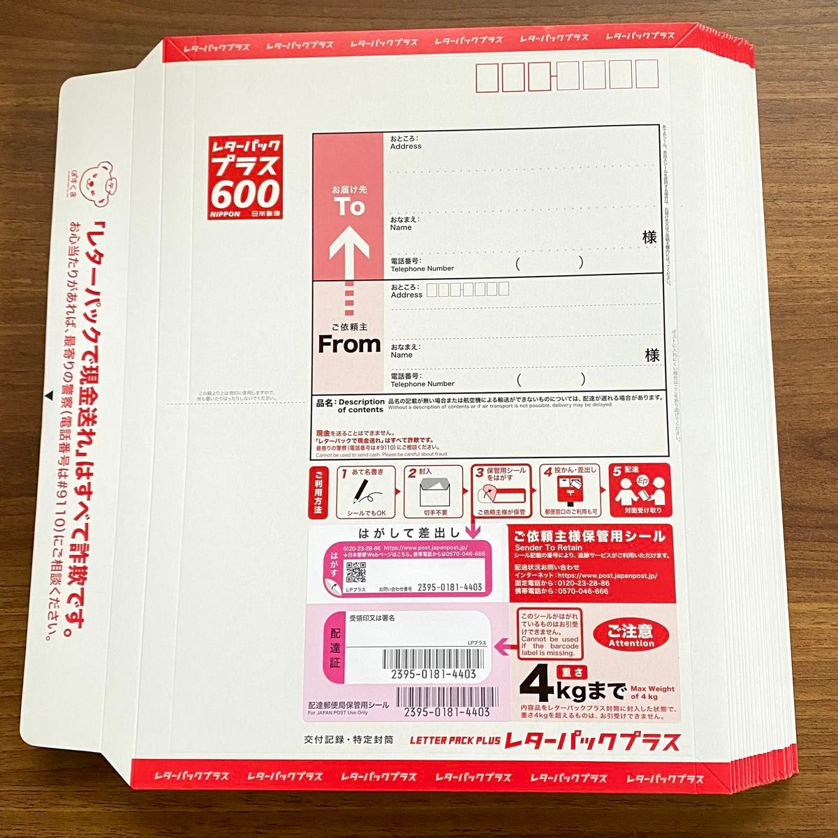 レターパックプラス 20枚セット 日本郵便 レターパックプラス600 封筒