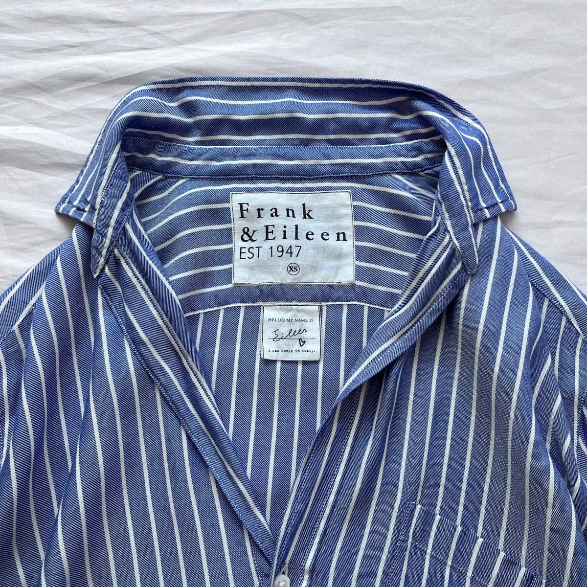 希少 フランクアンドアイリーン EILLEN ストライプスキッパーシャツ 総