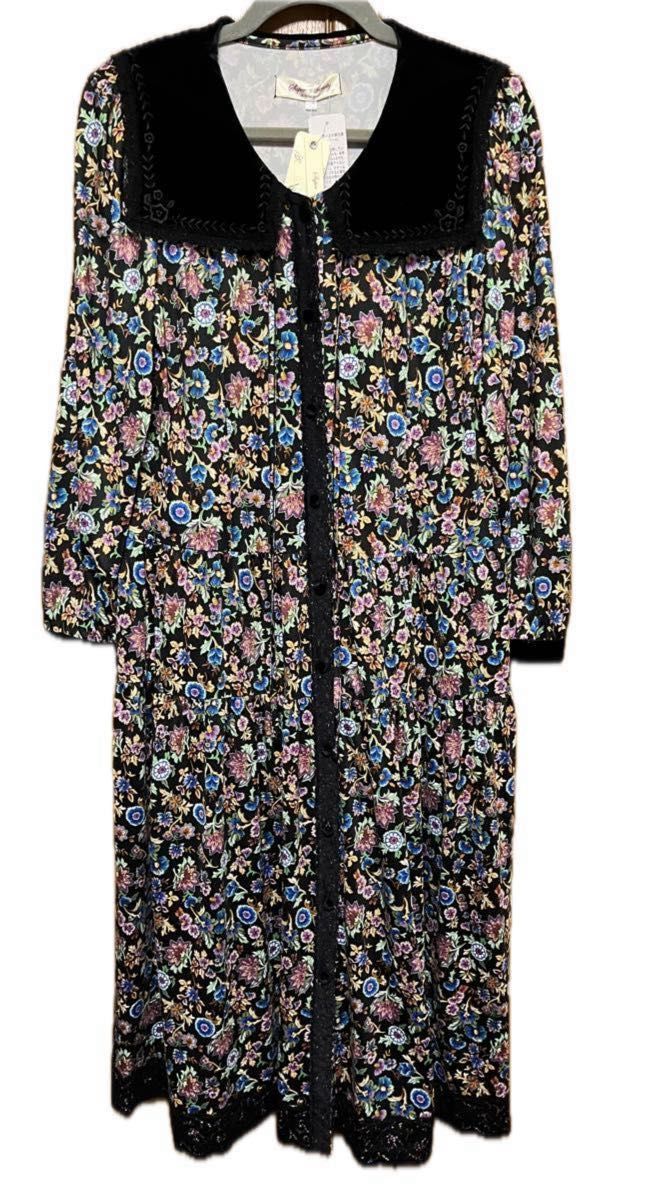 半額以下 Super Beauty スーパービューティー 花柄 ワンピース LL