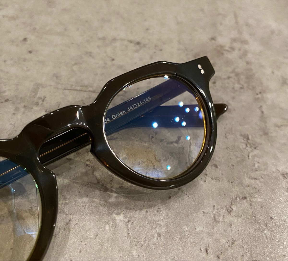 ダークグリーンクラウンパント めがねフレーム クリア フレンチ
