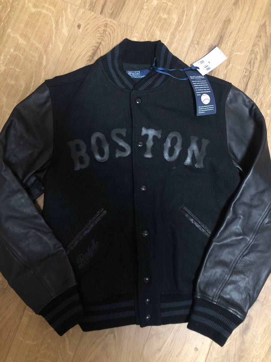 ラルフローレン ボストン レッドソックス レザー スタジャン M ralph