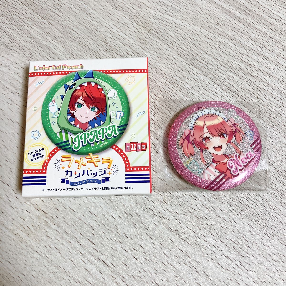 カラフルピーチ ラメキラ缶バッジ のあさん からぴち ダイナー｜Yahoo