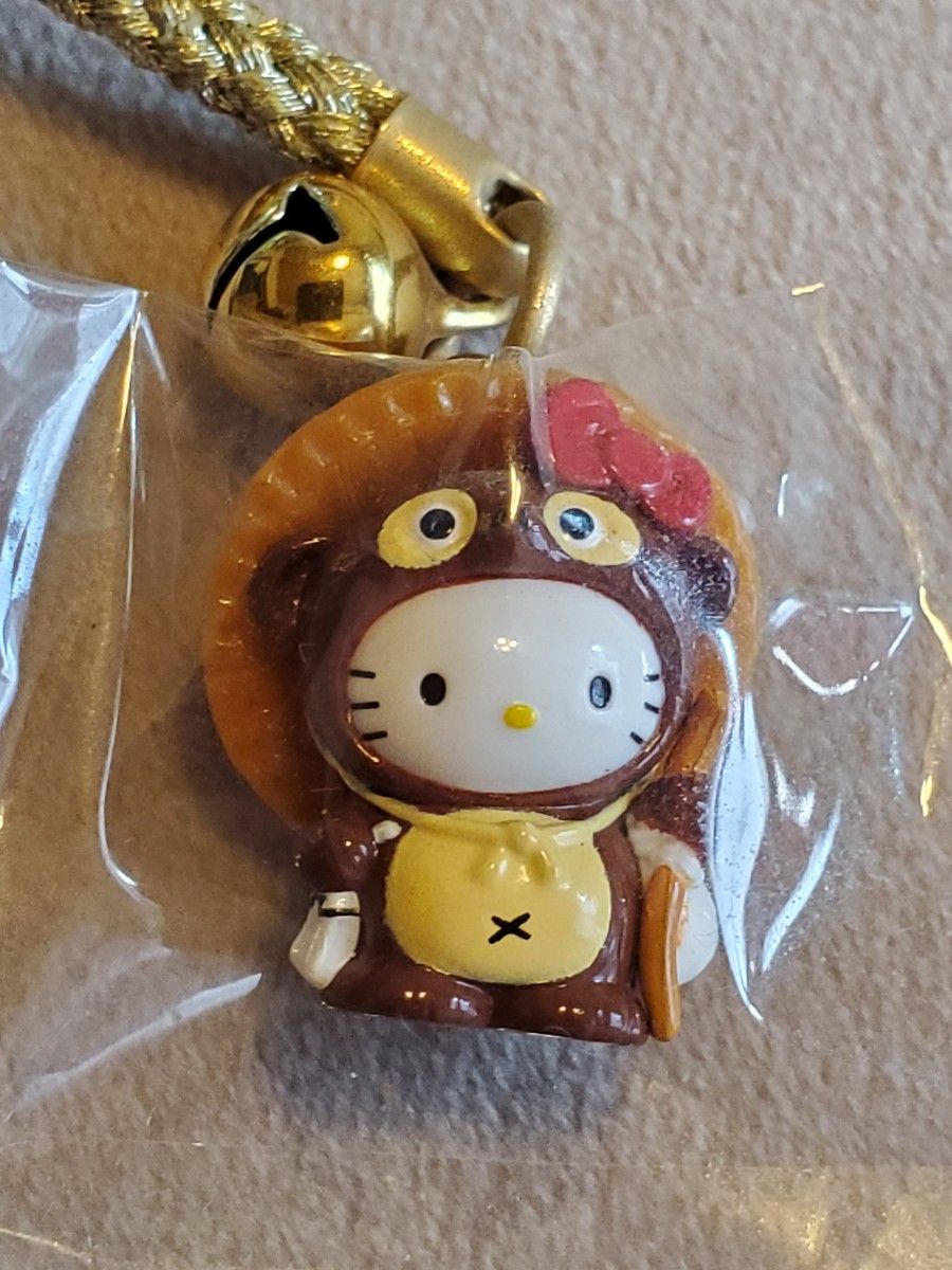 ハローキティ ご当地限定ストラップ 根付け 滋賀限定 信楽バージョン