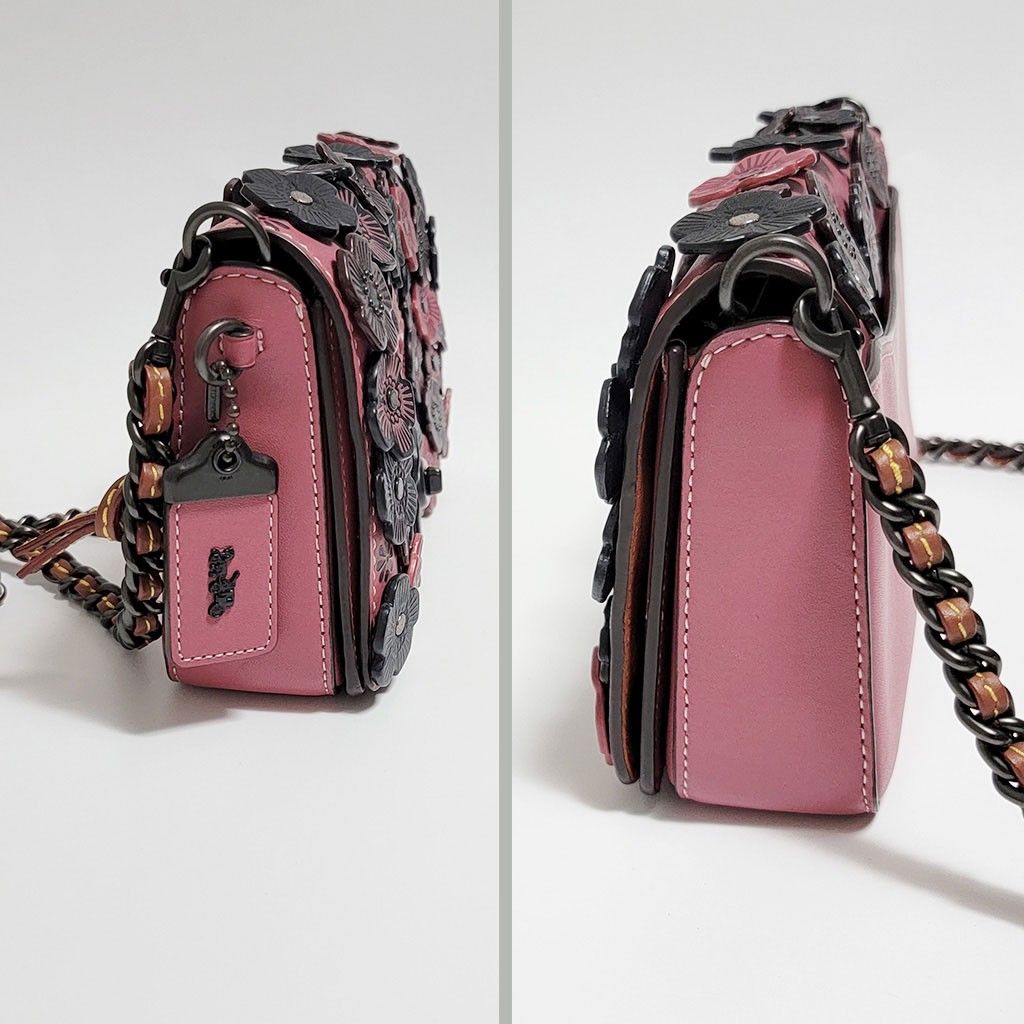 COACHコーチ ティーローズチェーンショルダーバッグ フラワーモチーフ