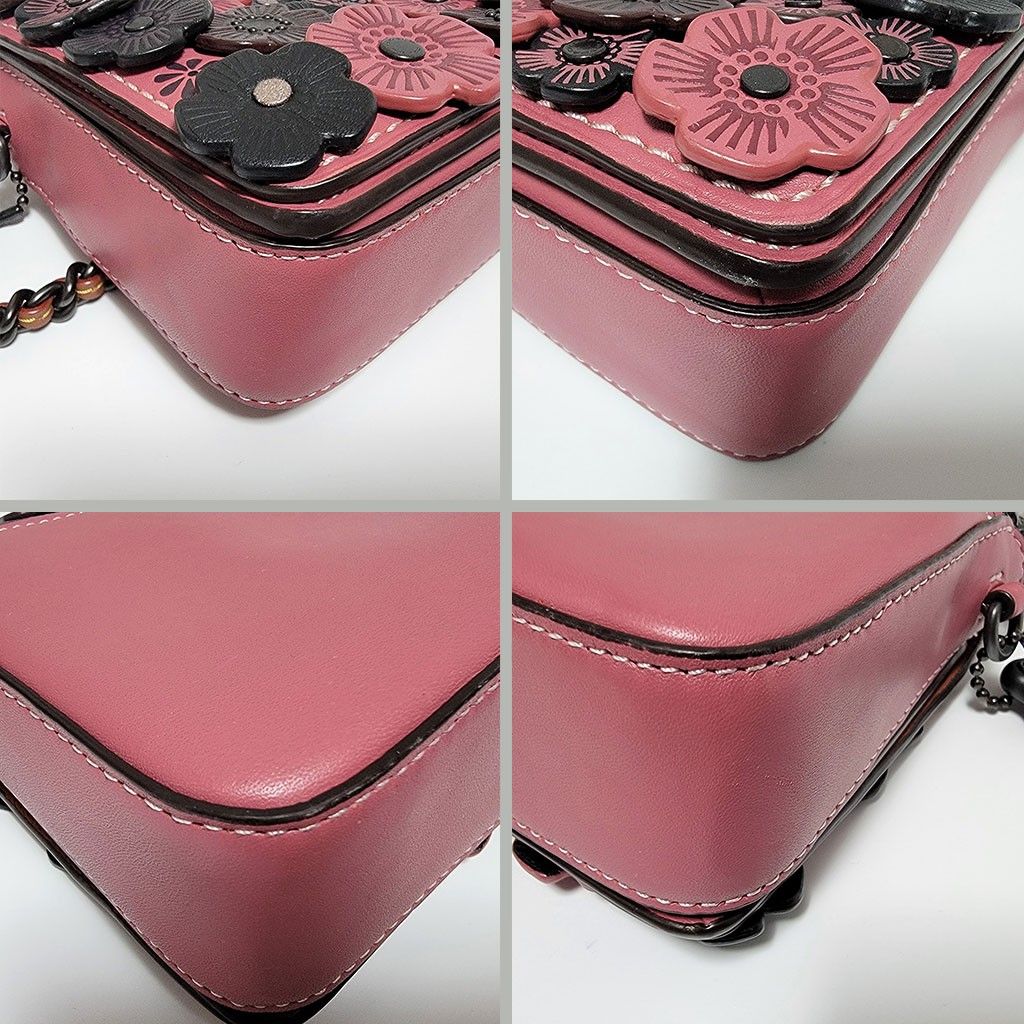 COACHコーチ ティーローズチェーンショルダーバッグ フラワーモチーフ