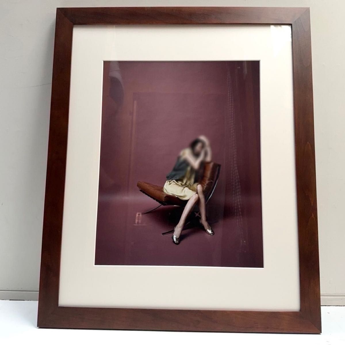 在庫25】額 額縁 木製 焦茶 ダークブラウン 大きいサイズ アート 写真