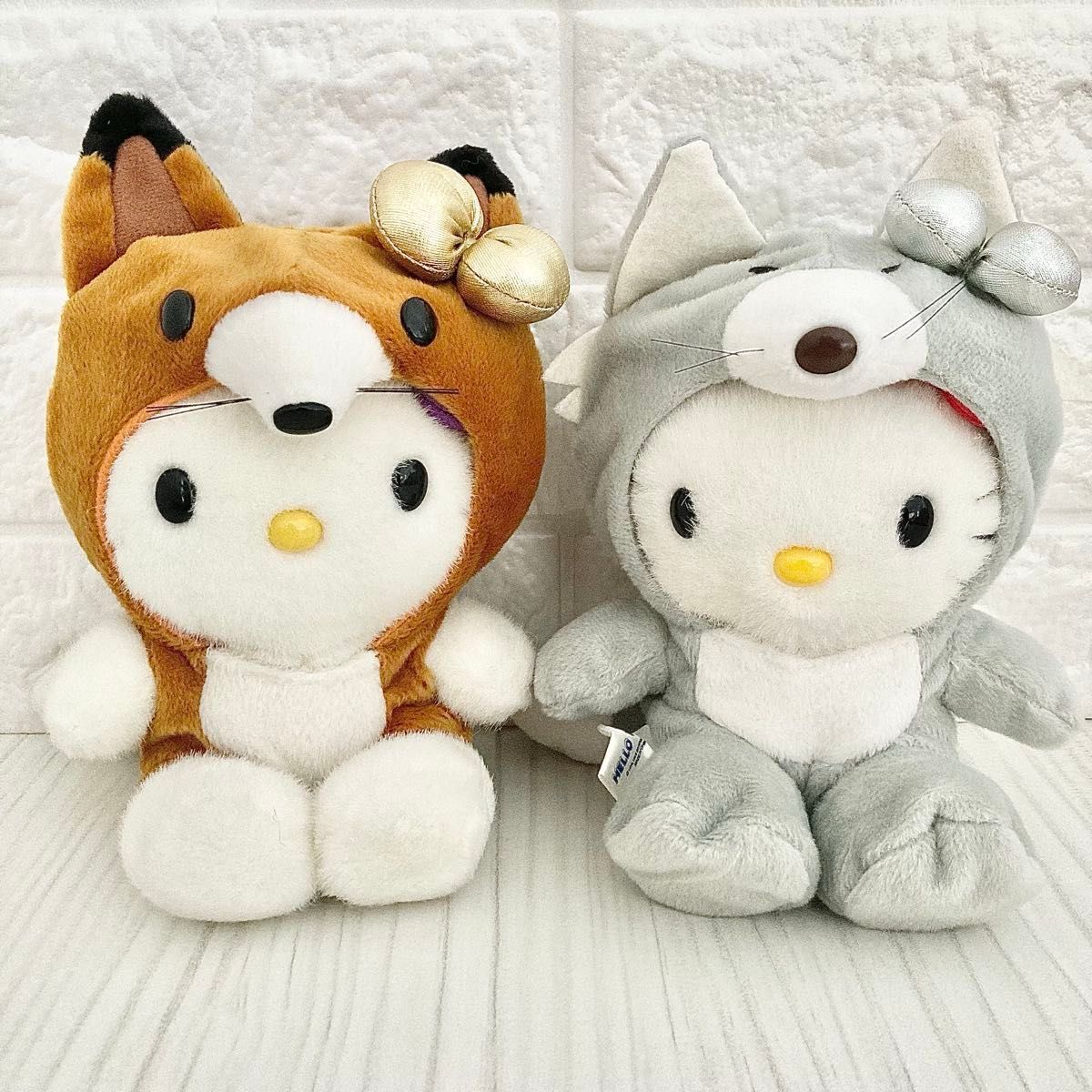 美品 レトロ ハローキティ 動物 アニマルシリーズ キツネ 金 銀 激レア