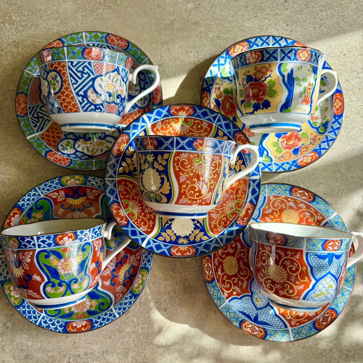 有田焼 伊万里焼 古伊万里 金彩 色絵 向付 蕎麦猪口 湯呑み 10客セット