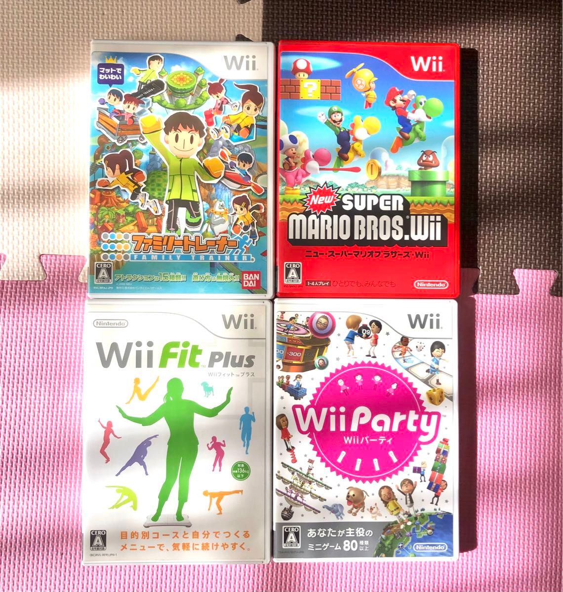 任天堂Wiiソフト 4個まとめ売り スーパーマリオブラザーズ Wii Fit