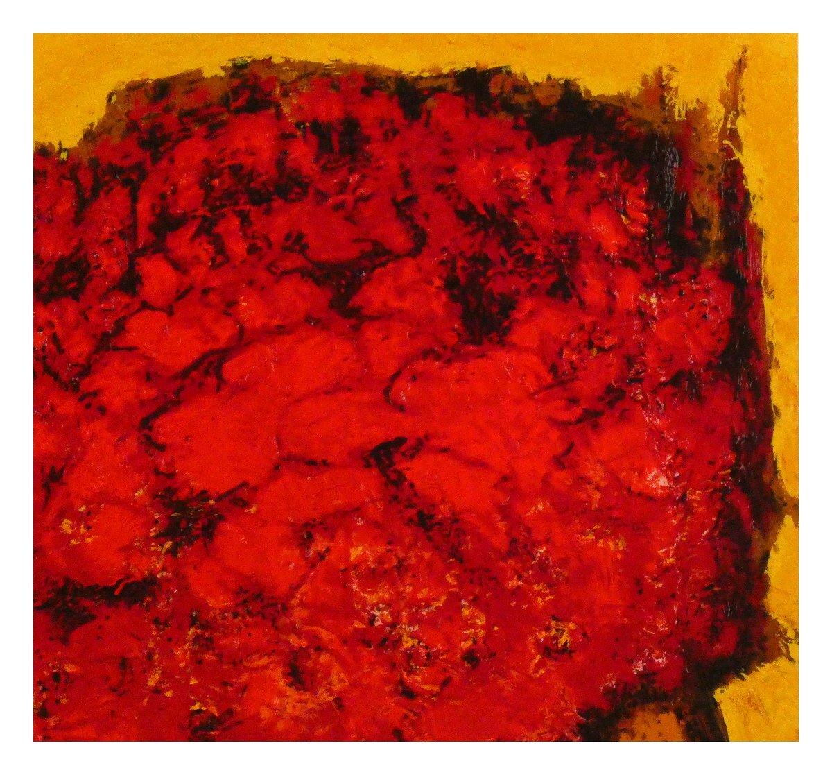 三岸節子作シルクスクリーン 「赤い花」 額付 ED1/150 真作保証 サイン有