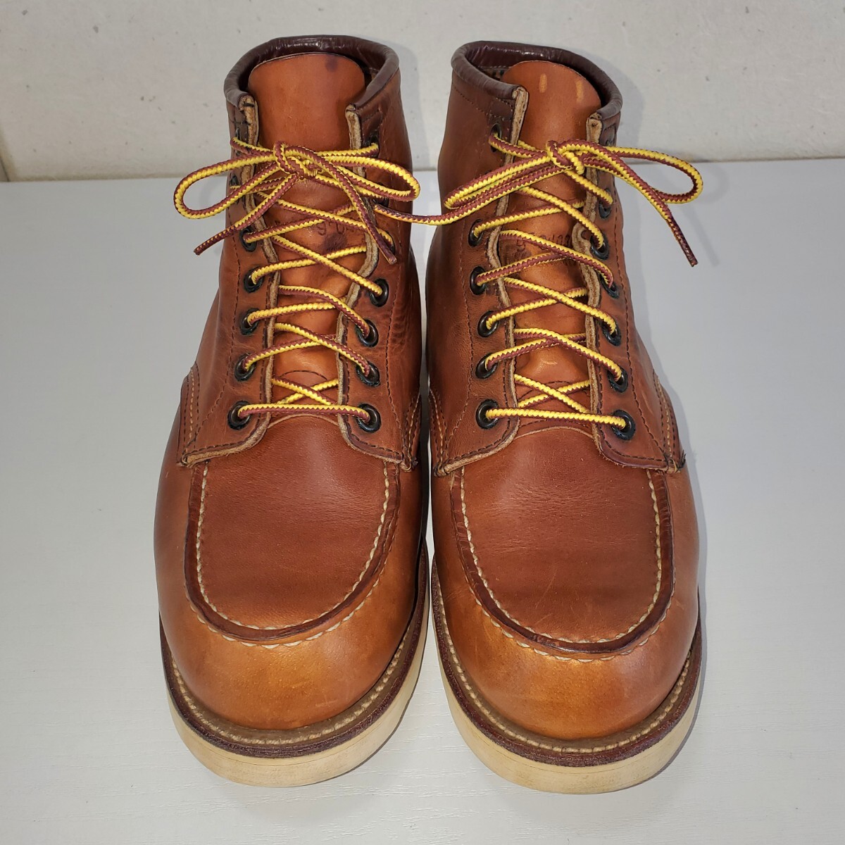 美品 刺繍縦羽タグ/99年製 REDWING レッドウィング 875 レザー
